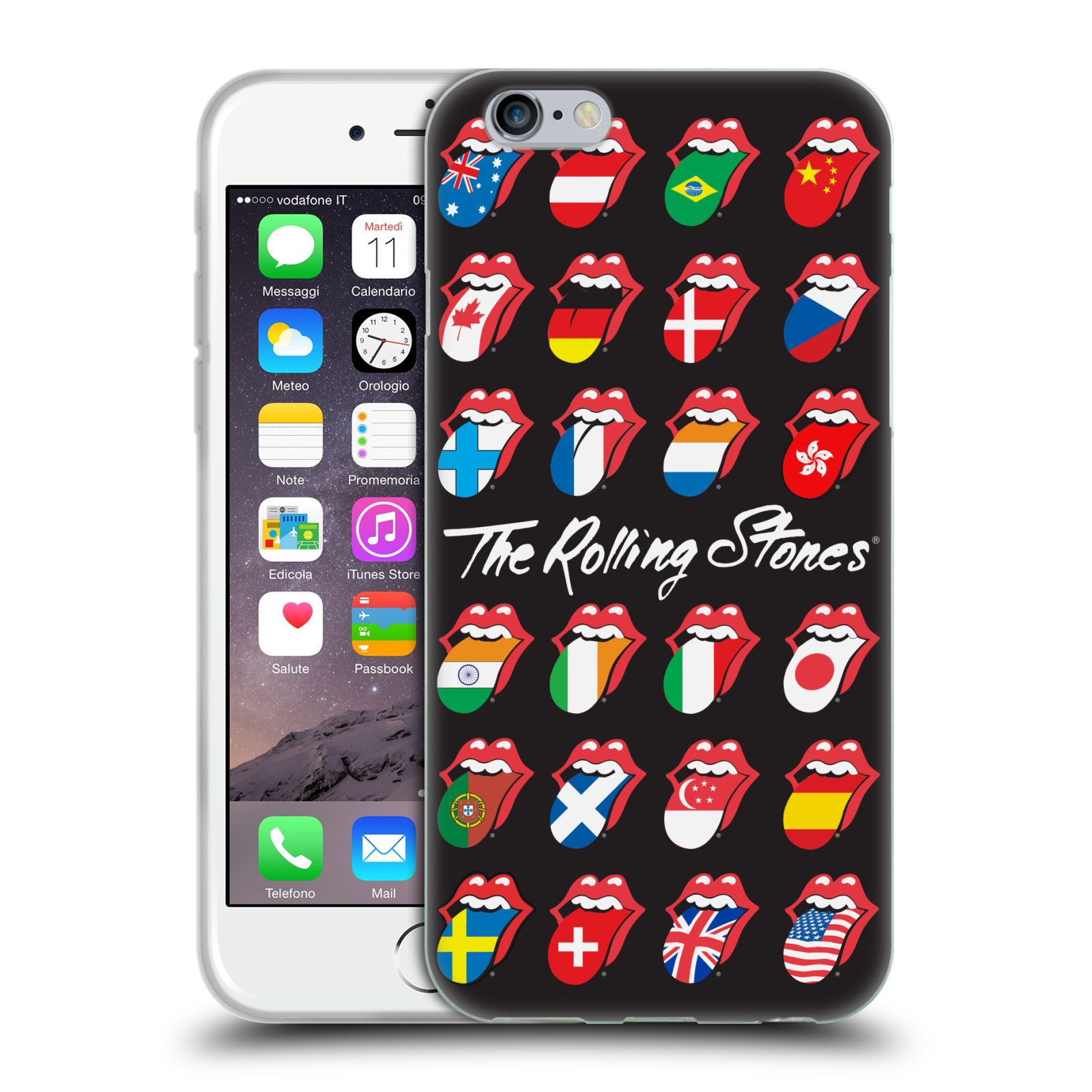Silikonové pouzdro na mobil Apple iPhone 6 HEAD CASE The Rolling Stones - Jazyky 24 Zemí (Silikonový kryt či obal The Rolling Stones Official na mobilní telefon Apple iPhone 6)