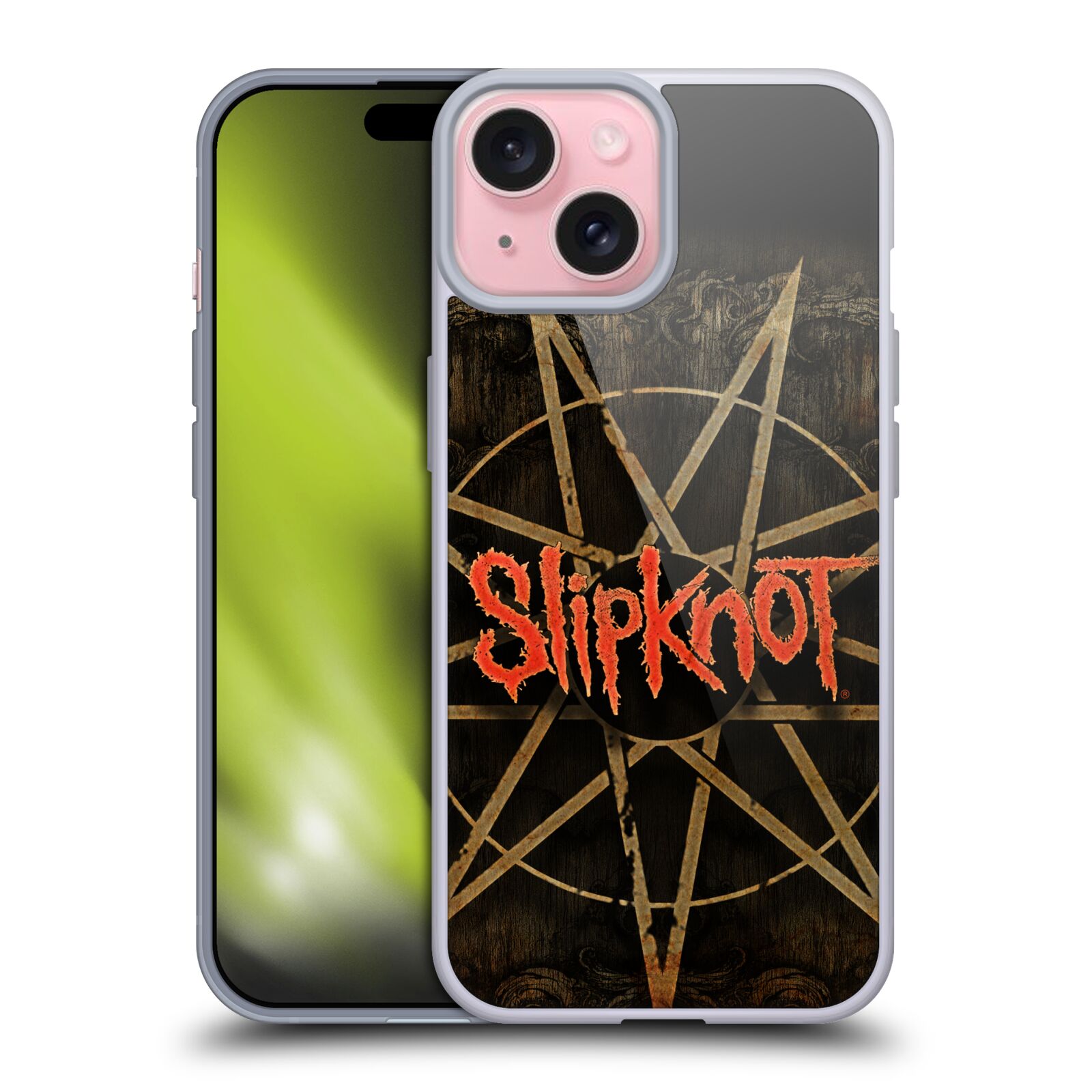 Silikonové lesklé pouzdro na mobil Apple iPhone 15 - Head Case - Slipknot - Znak (Silikonový lesklý kryt, obal, pouzdro na mobilní telefon Apple iPhone 15 s motivem Slipknot - Znak)