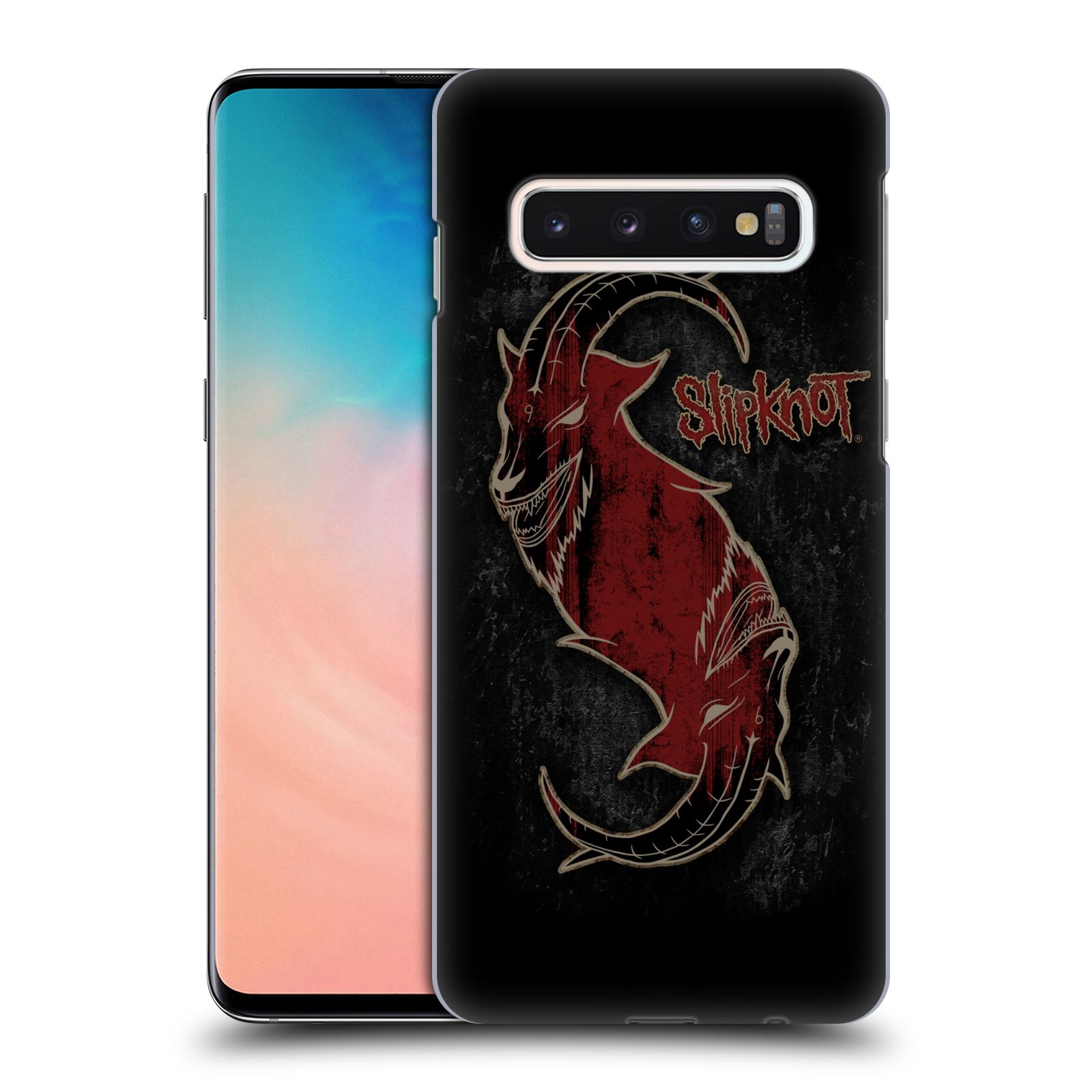 Plastové pouzdro na mobil Samsung Galaxy S10 - Head Case - Slipknot - Rudý kozel