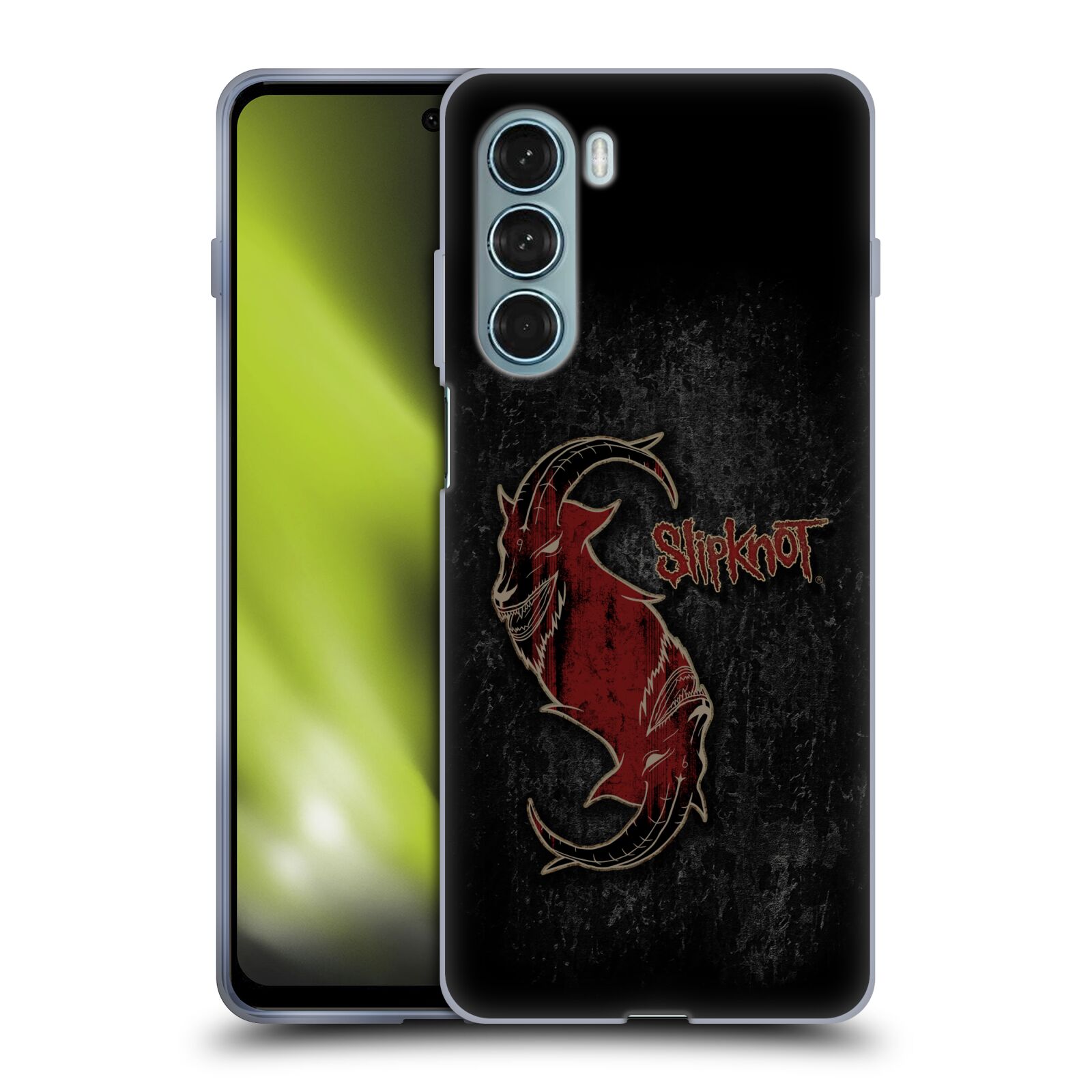Silikonové pouzdro na mobil Motorola Moto G200 5G - Head Case - Slipknot - Rudý kozel