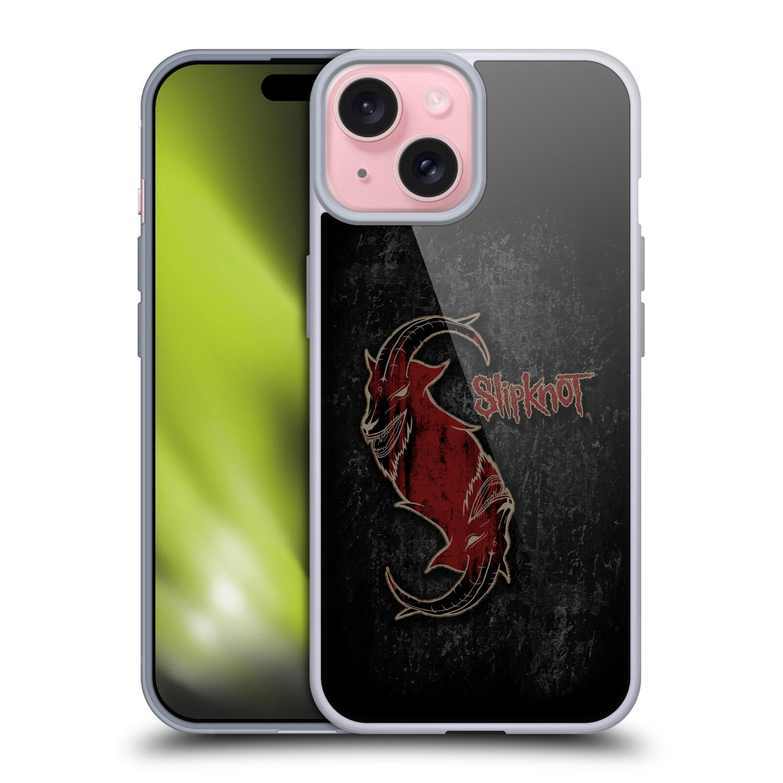 Silikonové lesklé pouzdro na mobil Apple iPhone 15 - Head Case - Slipknot - Rudý kozel (Silikonový lesklý kryt, obal, pouzdro na mobilní telefon Apple iPhone 15 s motivem Slipknot - Rudý kozel)