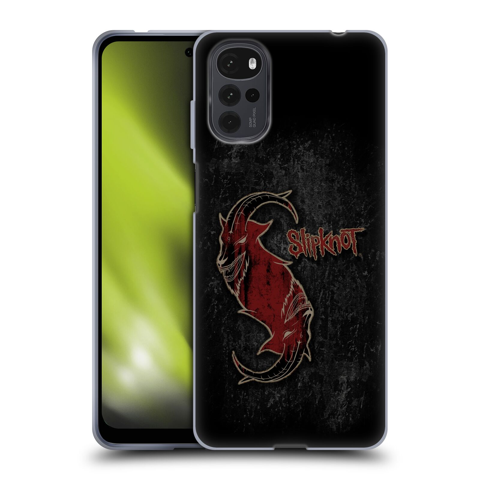 Silikonové pouzdro na mobil Motorola Moto G22 - Head Case - Slipknot - Rudý kozel