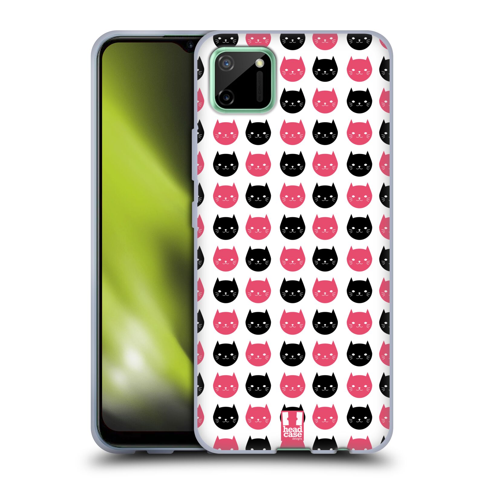 Silikonové pouzdro na mobil Realme C11 - Head Case - KOČKY Black and Pink