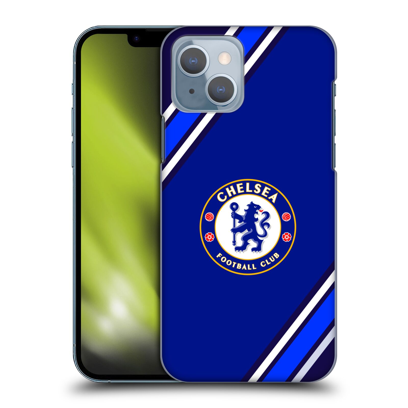 Plastové pouzdro na mobil Apple iPhone 14 - Chelsea Football Club Crest Stripes