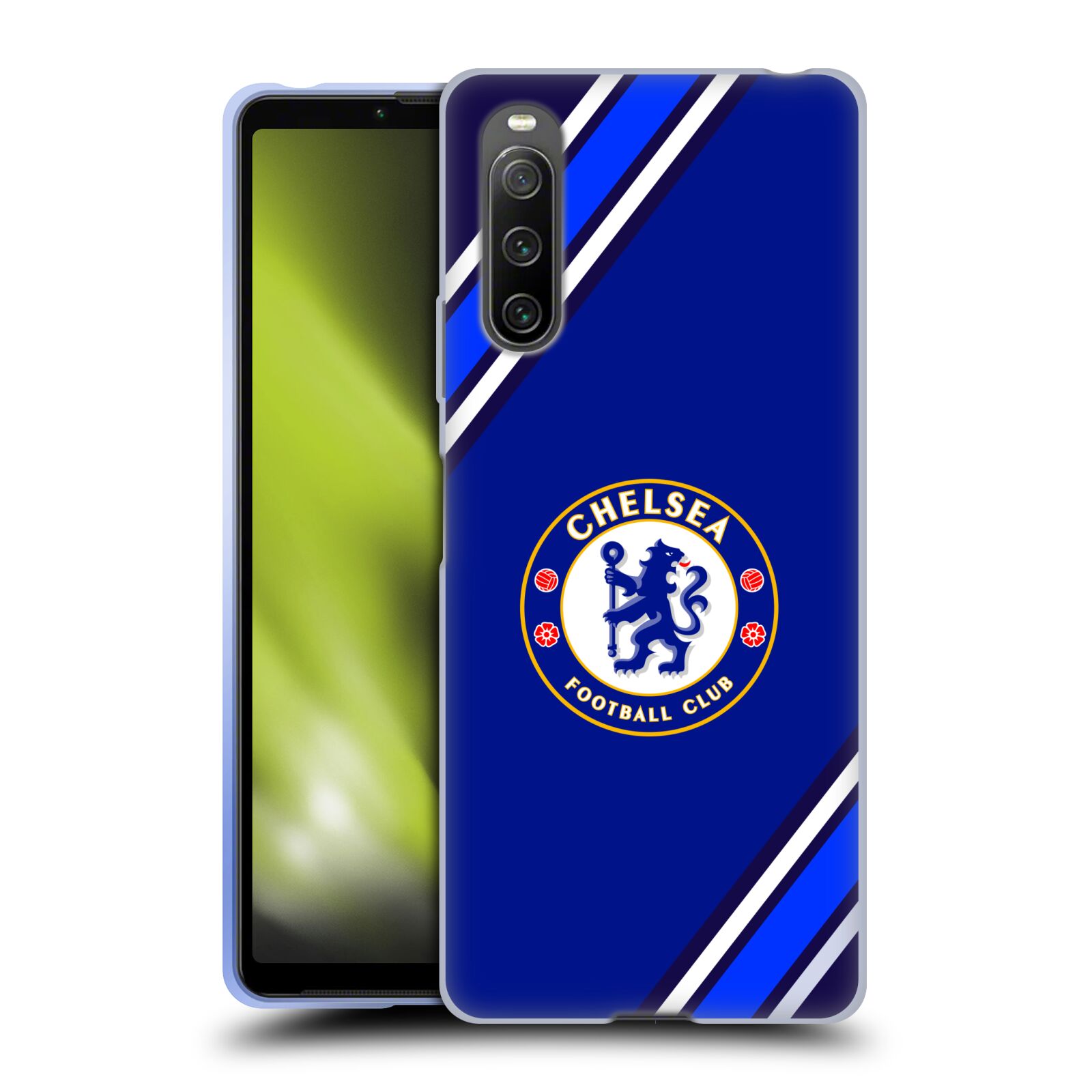 Silikonové pouzdro na mobil Sony Xperia 10 IV - Chelsea Football Club Crest Stripes