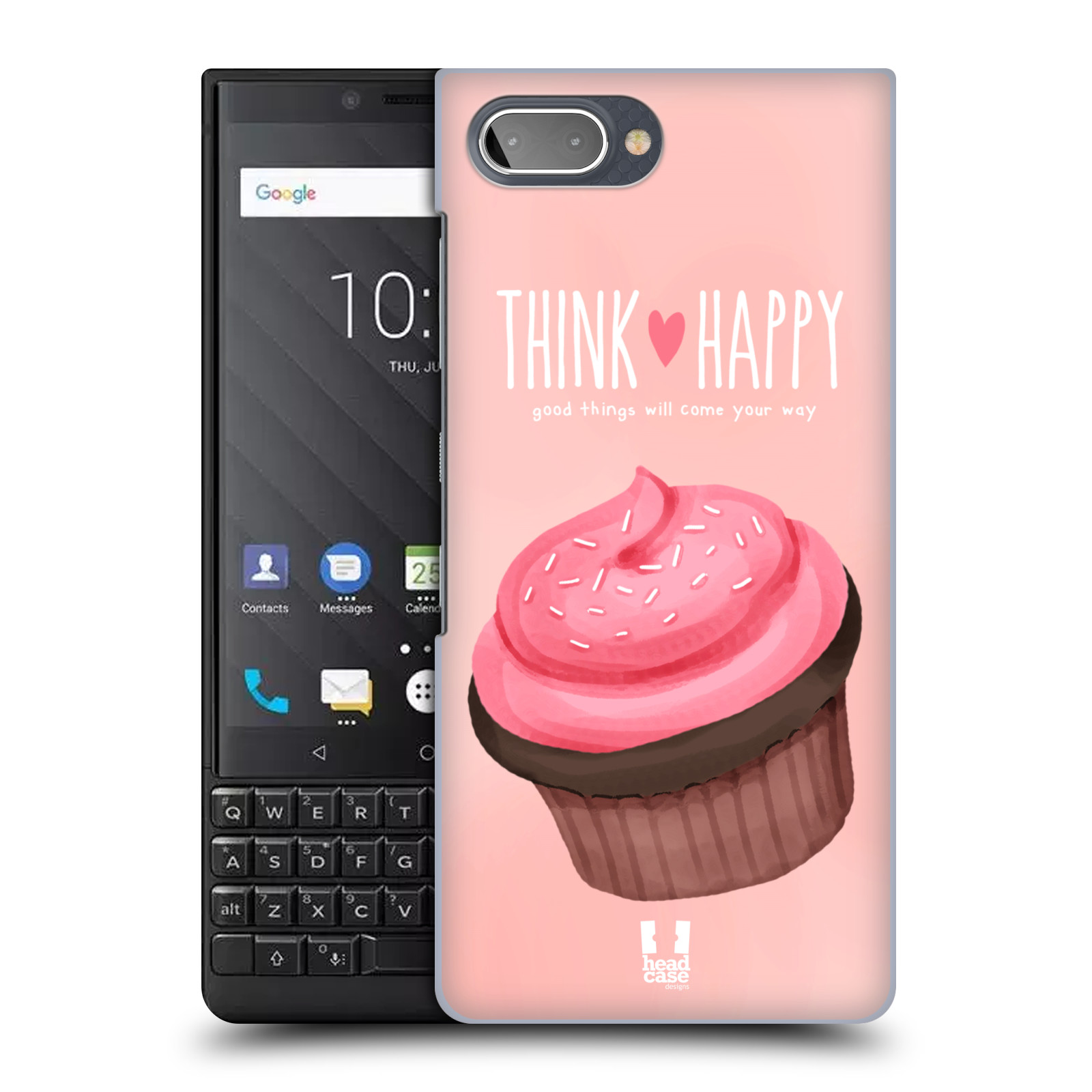 Plastové pouzdro na mobil Blackberry Key 2 - Head Case - CUPCAKE THINK HAPPY