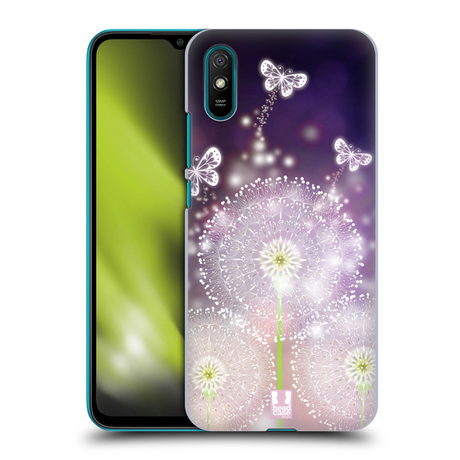 Plastové pouzdro na mobil Xiaomi Redmi 9A / Xiaomi Redmi 9AT - Head Case - Pampelišky a Motýlci (Plastový kryt, pouzdro, obal na mobilní telefon Xiaomi Redmi 9A / Xiaomi Redmi 9AT s motivem Pampelišky a Motýlci)