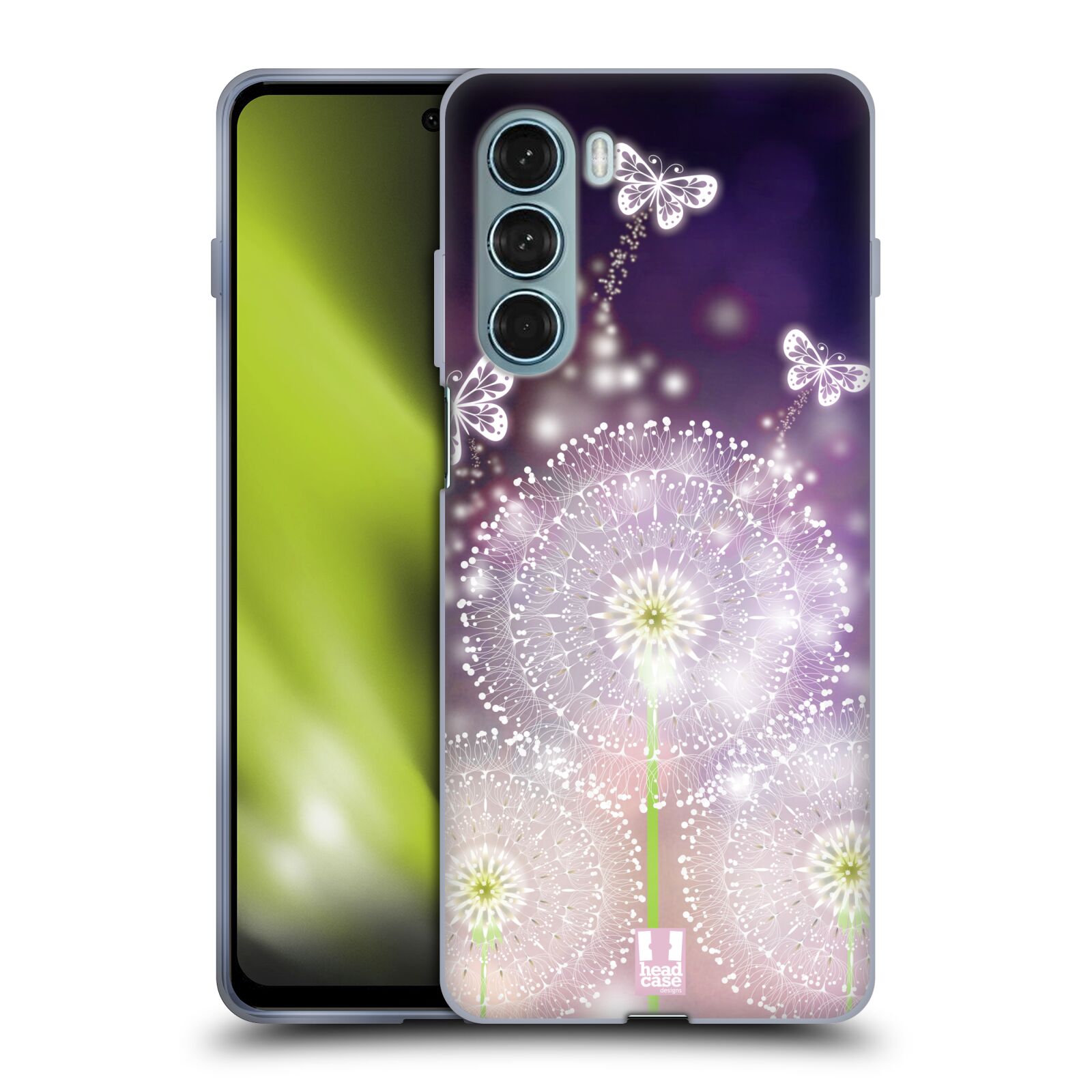 Silikonové pouzdro na mobil Motorola Moto G200 5G - Head Case - Pampelišky a Motýlci
