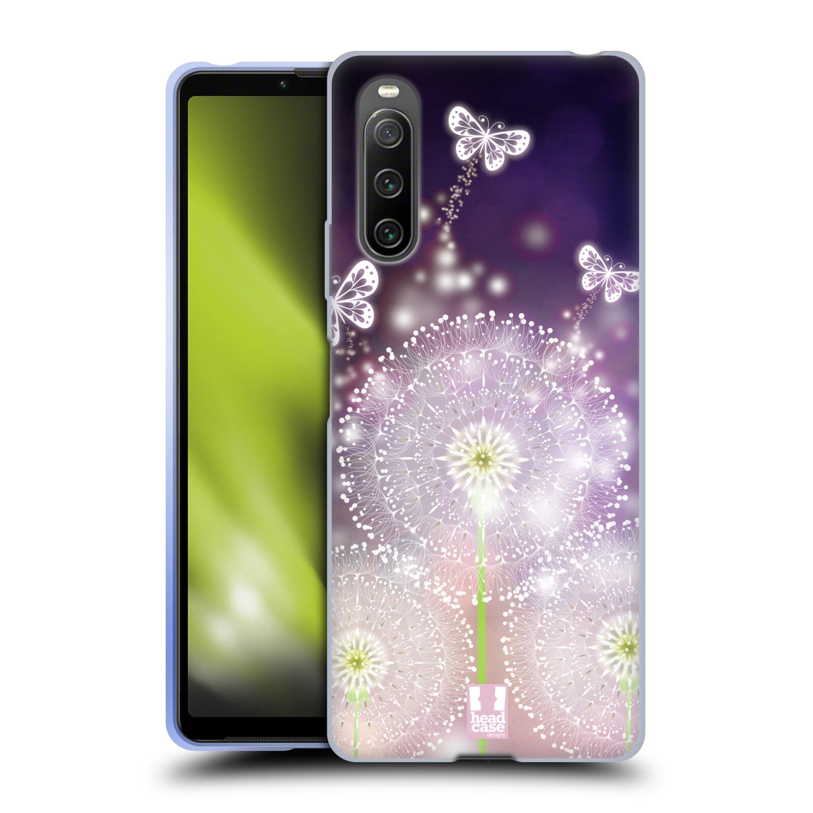 Silikonové pouzdro na mobil Sony Xperia 10 IV - Head Case - Pampelišky a Motýlci (Silikonový kryt, obal, pouzdro na mobilní telefon Sony Xperia 10 IV s motivem Pampelišky a Motýlci)