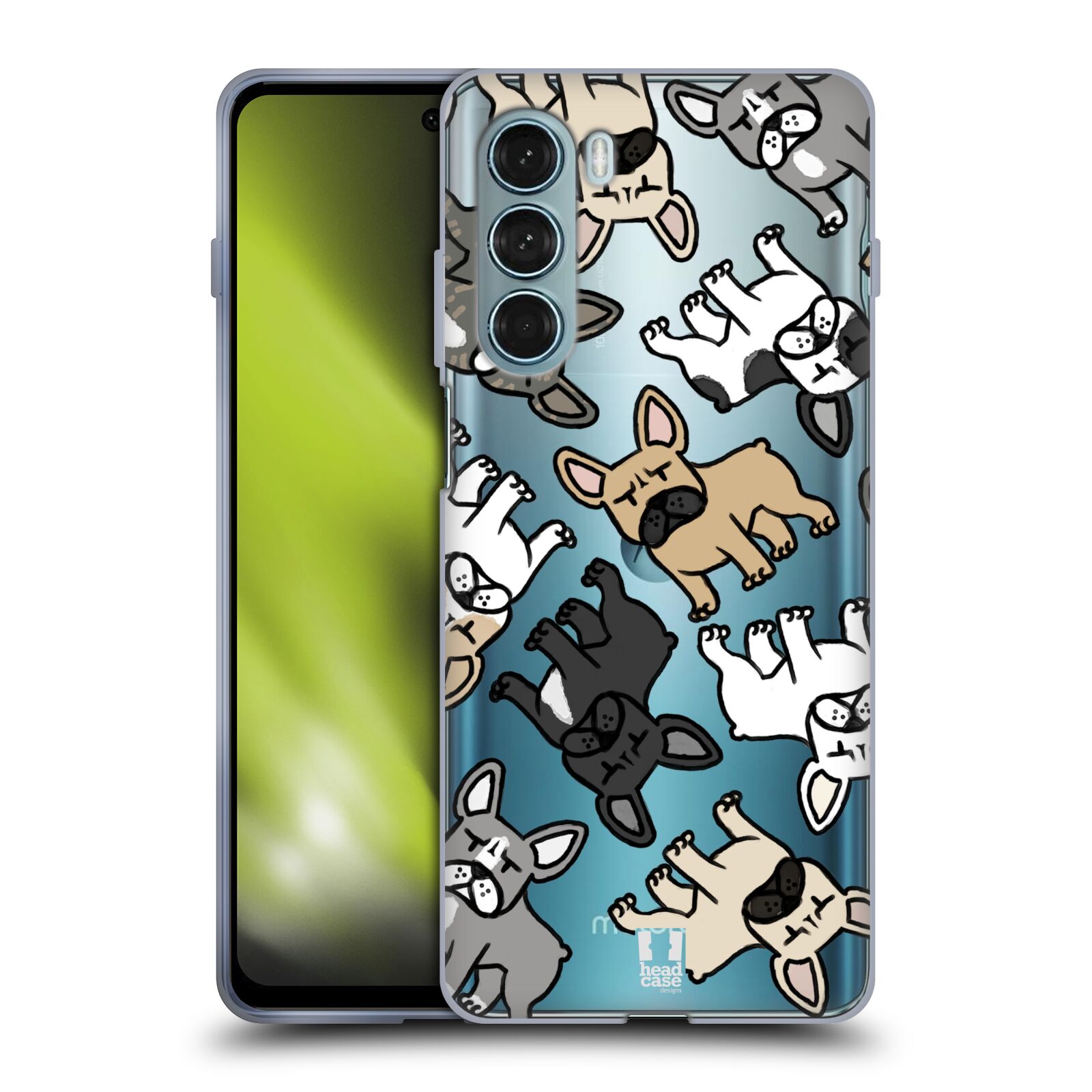 Silikonové pouzdro na mobil Motorola Moto G200 5G - Head Case - Francouzští buldočci