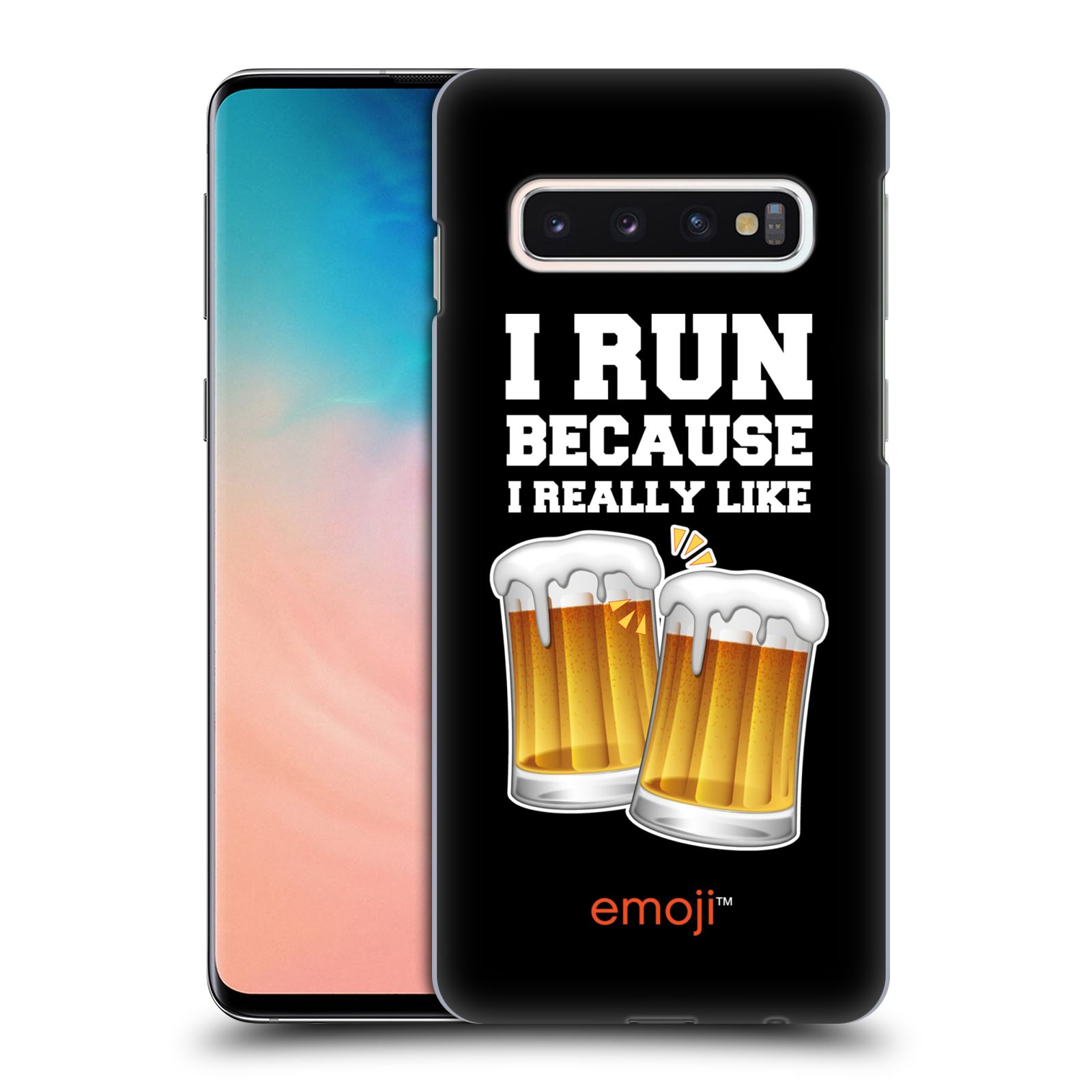 Plastové pouzdro na mobil Samsung Galaxy S10 - Head Case - EMOJI - Běhám na pivko