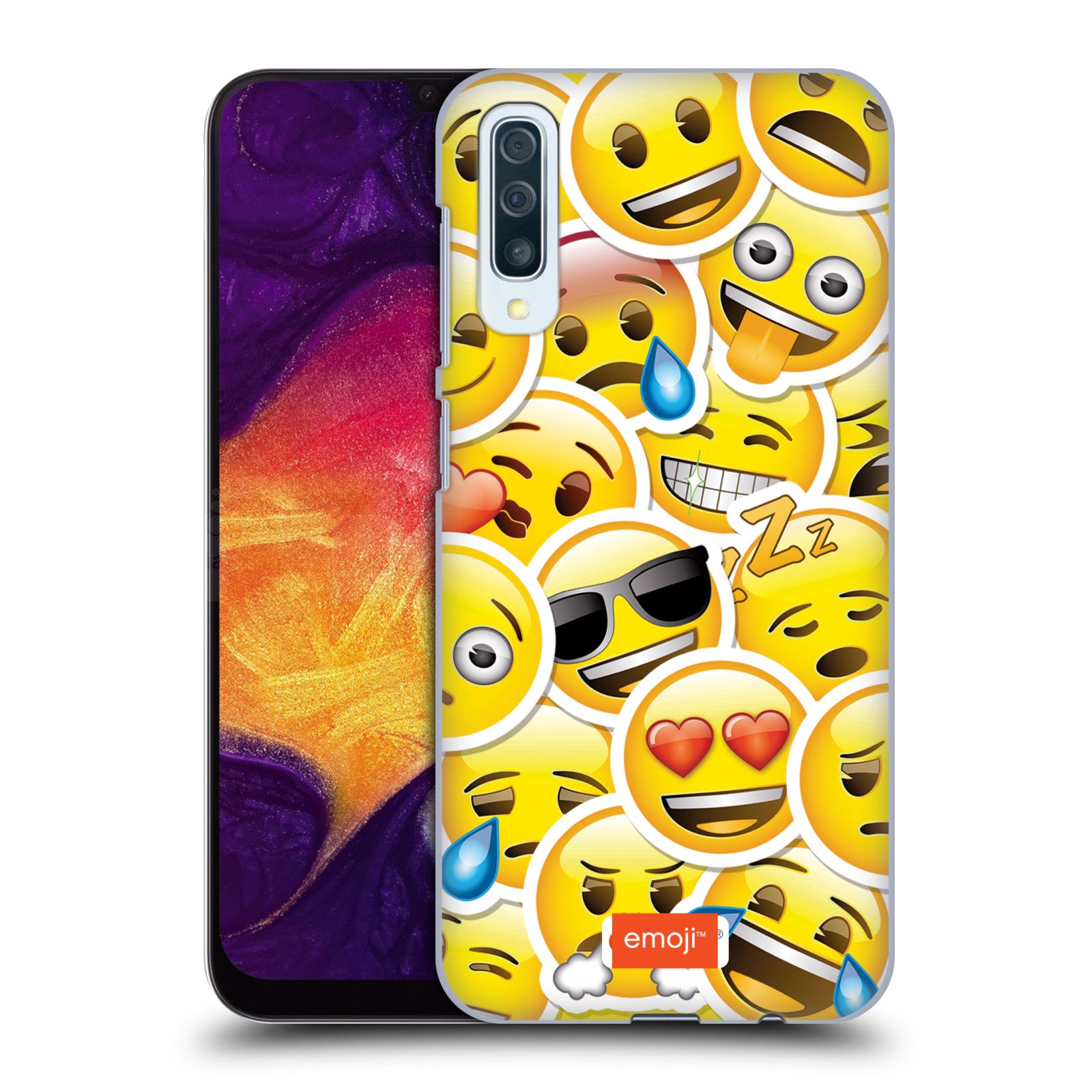 Plastové pouzdro na mobil Samsung Galaxy A50 / A30s - Head Case - EMOJI - Velcí smajlíci ZZ (Plastový kryt, pouzdro, obal na mobilní telefon Samsung Galaxy A50 / A30s z roku 2019 s motivem EMOJI - Velcí smajlíci ZZ)