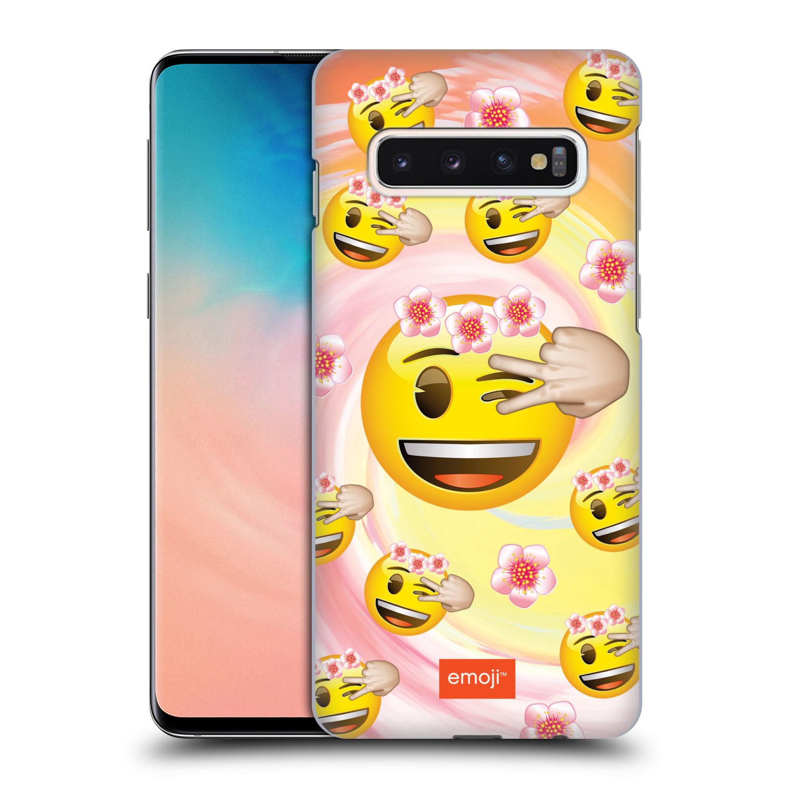 Plastové pouzdro na mobil Samsung Galaxy S10 - Head Case - EMOJI - Mrkající smajlíci a kytičky