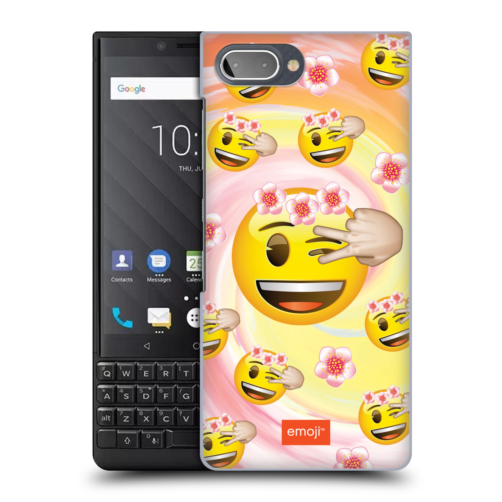 Plastové pouzdro na mobil Blackberry Key 2 - Head Case - EMOJI - Mrkající smajlíci a kytičky