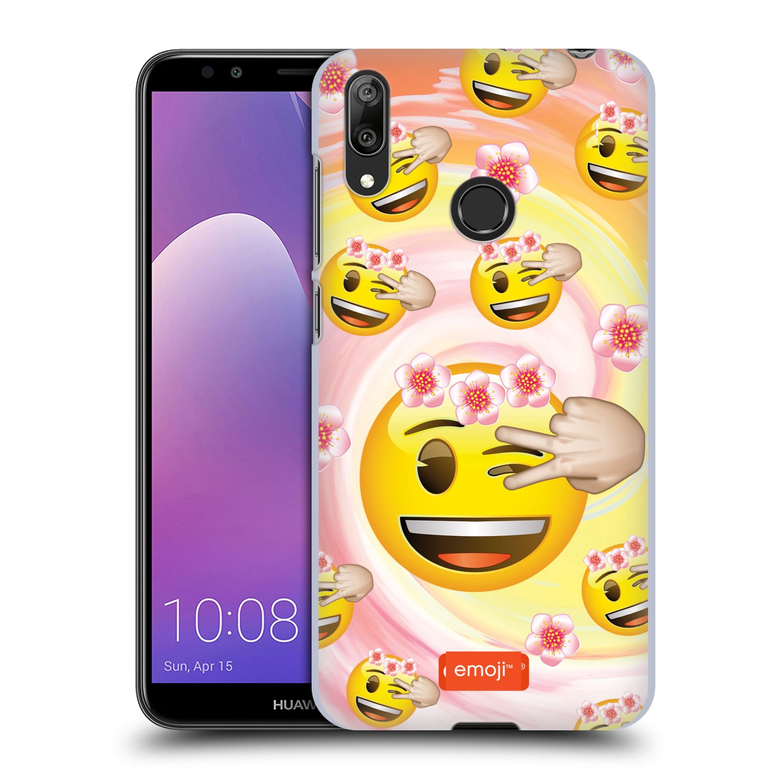 Plastové pouzdro na mobil Huawei Y7 (2019) - Head Case - EMOJI - Mrkající smajlíci a kytičky