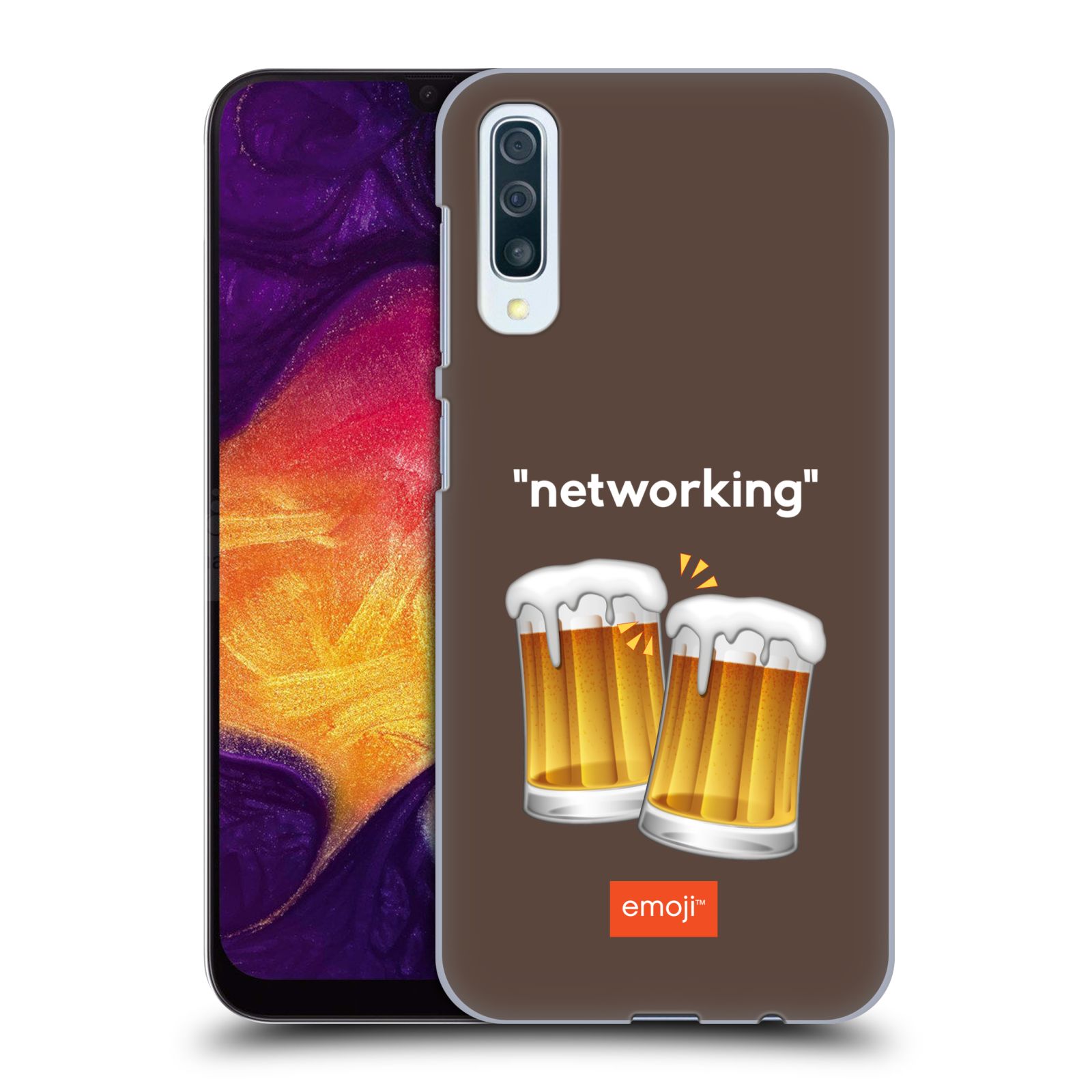 Plastové pouzdro na mobil Samsung Galaxy A50 / A30s - Head Case - EMOJI - Pivní networking (Plastový kryt, pouzdro, obal na mobilní telefon Samsung Galaxy A50 / A30s z roku 2019 s motivem EMOJI - Pivní networking)