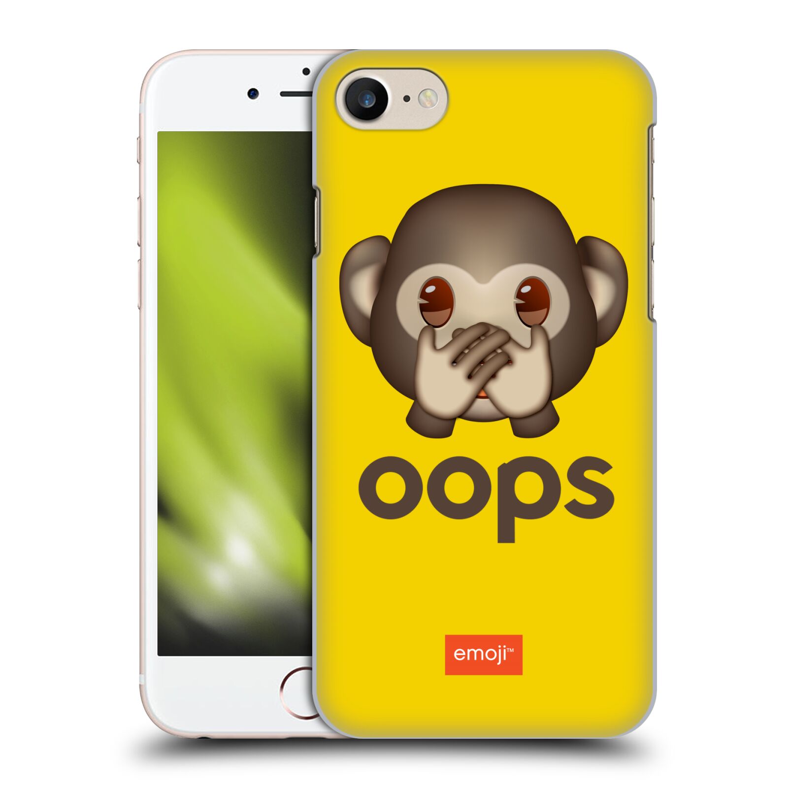 Plastové pouzdro na mobil Apple iPhone 7 HEAD CASE EMOJI - Opička OOPS (Plastový kryt či obal s oficiálním motivem EMOJI na mobilní telefon Apple iPhone 7)