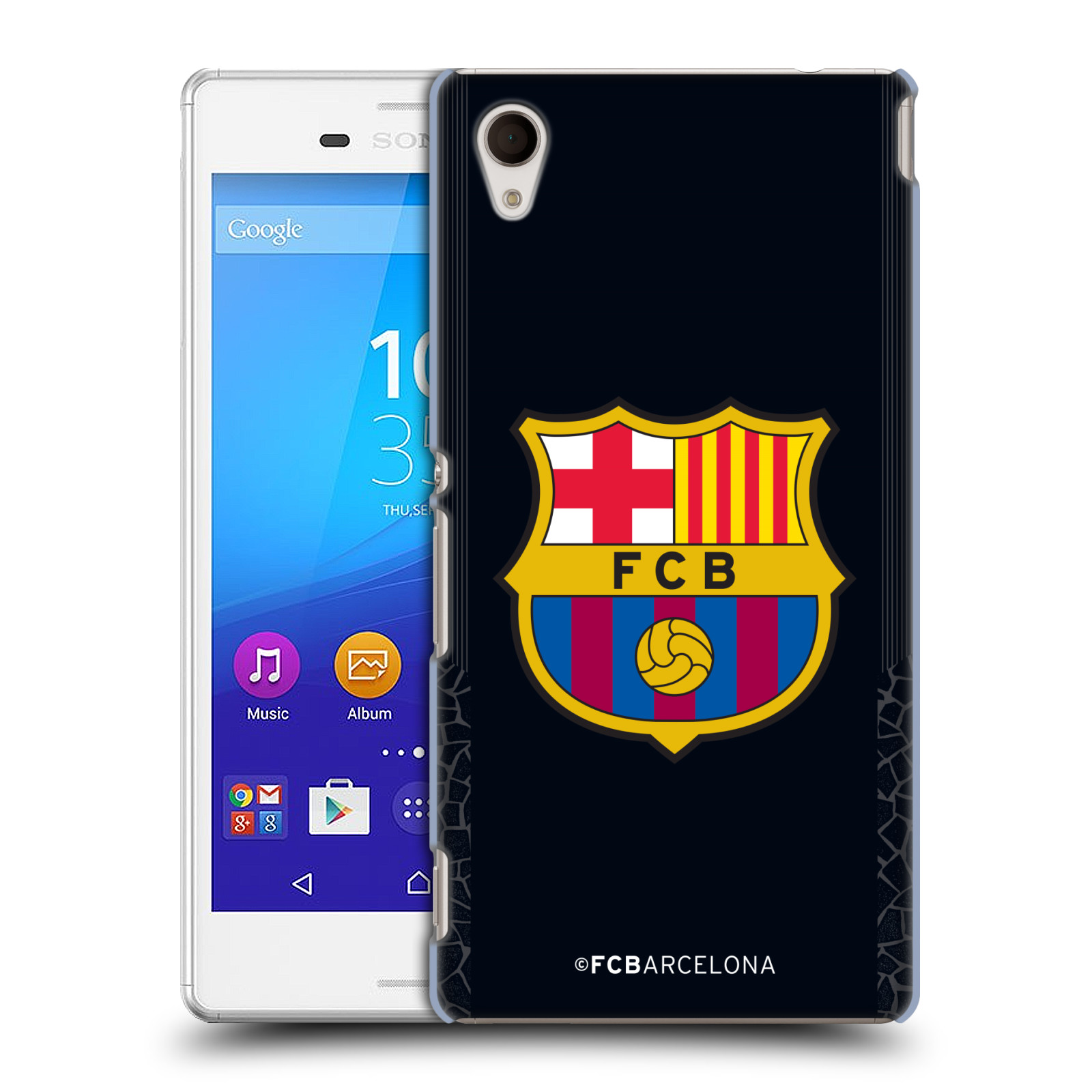 Plastové pouzdro na mobil Sony Xperia M4 Aqua E2303 - Head Case - FC Barcelona - Goalkeeper black logo