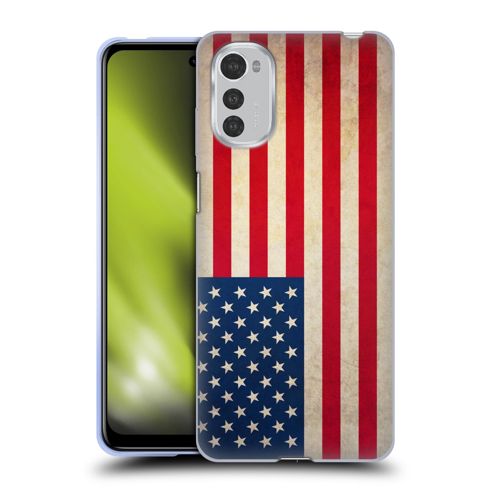 Silikonové pouzdro na mobil Motorola Moto E32 / E32s - Head Case - VLAJKA USA