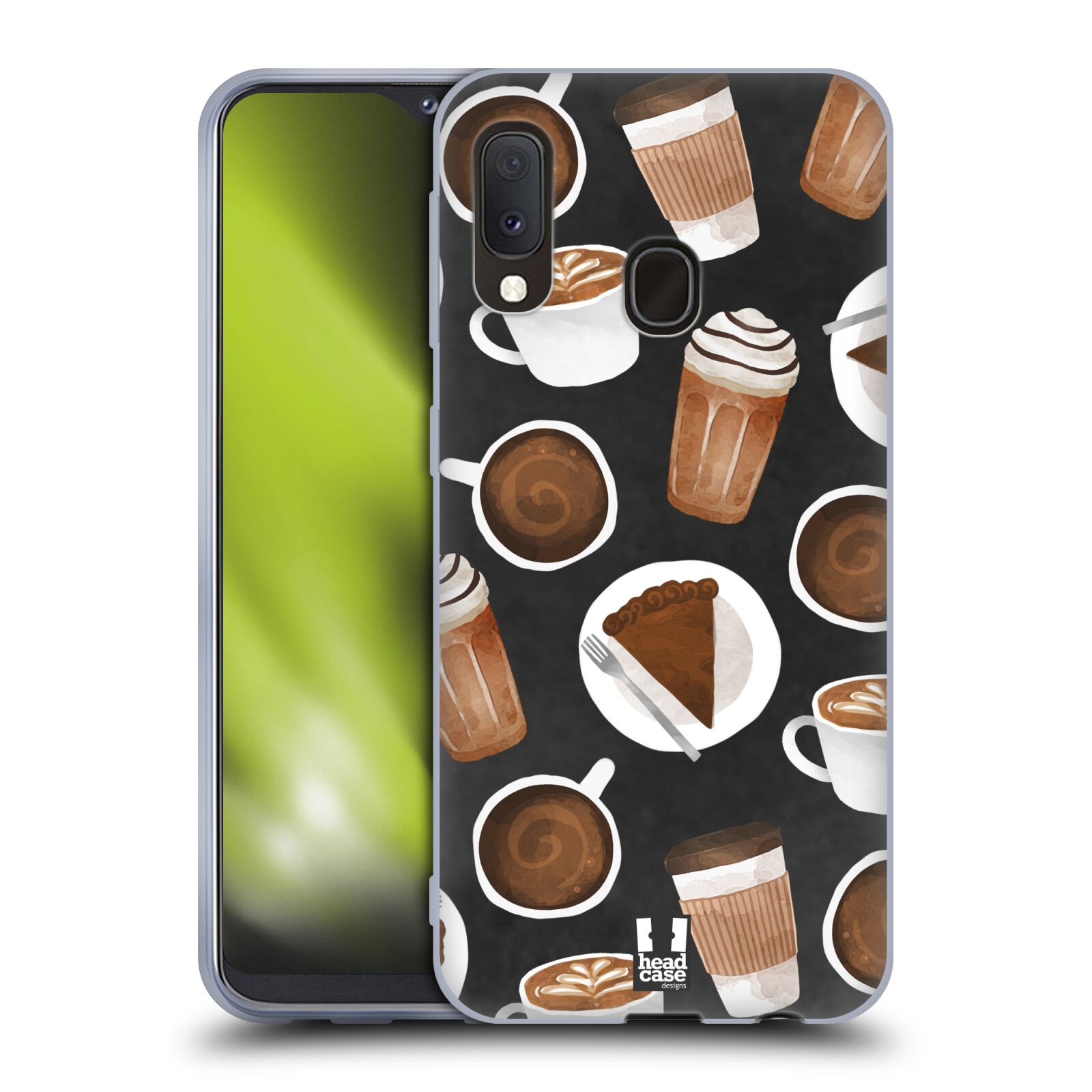 Silikonové pouzdro na mobil Samsung Galaxy A20e - Head Case - Kafíčka a dortík