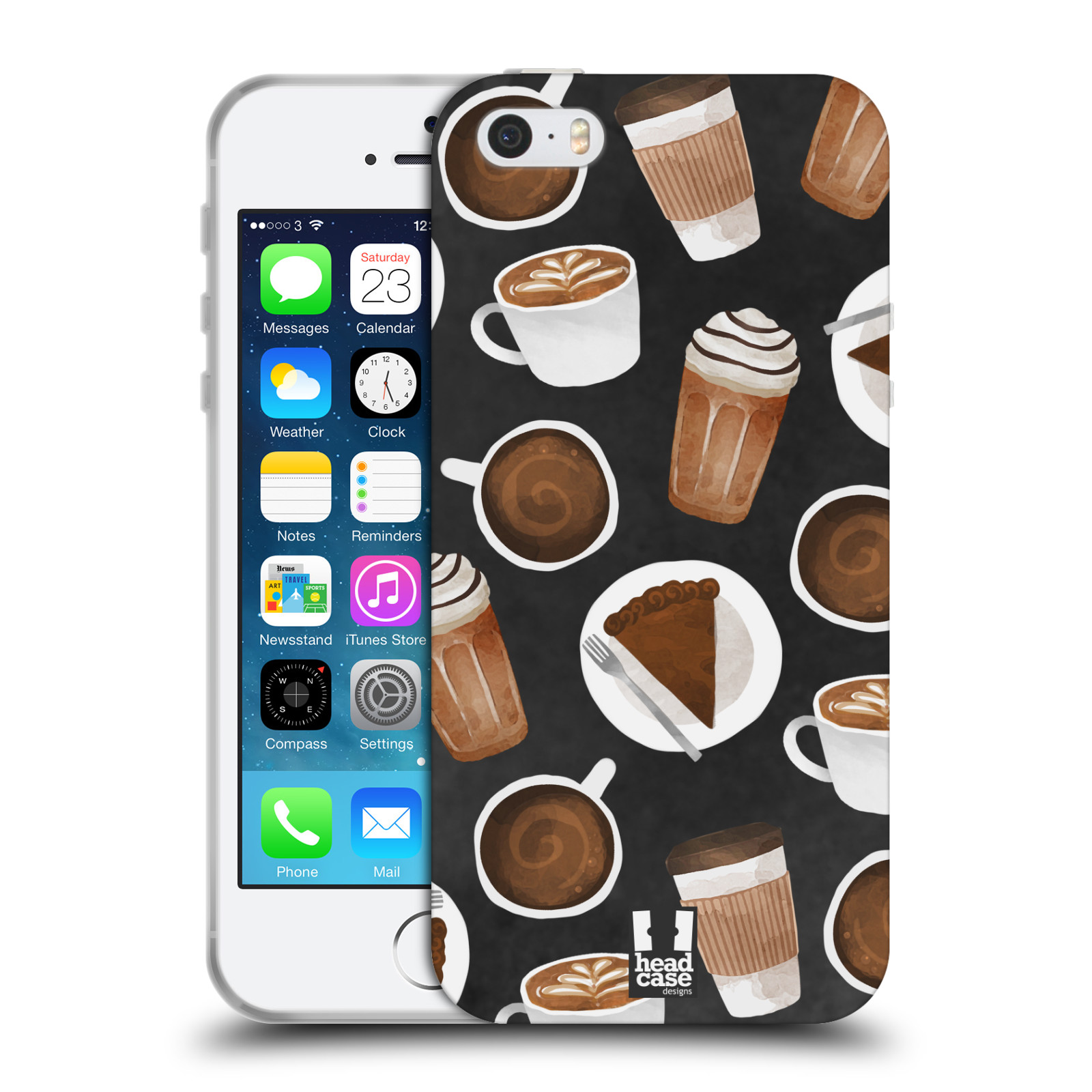 Silikonové pouzdro na mobil Apple iPhone 5, 5S, SE - Head Case - Kafíčka a dortík (Silikonový kryt, obal, pouzdro na mobilní telefon Apple iPhone SE, 5S a 5 s motivem Kafíčka a dortík)