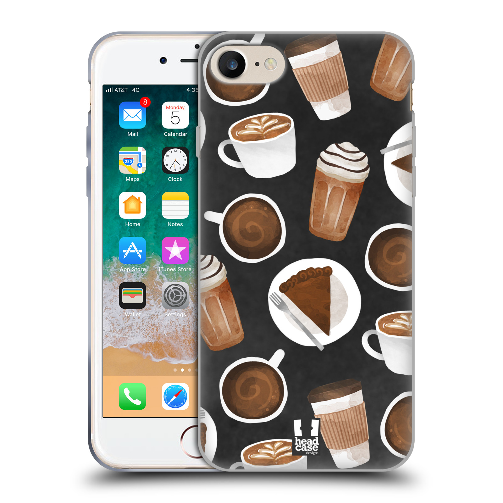 Silikonové pouzdro na mobil Apple iPhone 8 - Head Case - Kafíčka a dortík (Silikonový kryt či obal na mobilní telefon Apple iPhone 8 s motivem Kafíčka a dortík)