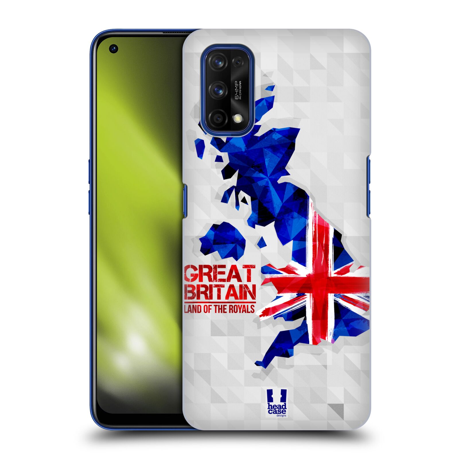 Plastové pouzdro na mobil Realme 7 Pro - Head Case - GEOMAPA VELKÁ BRTÁNIE