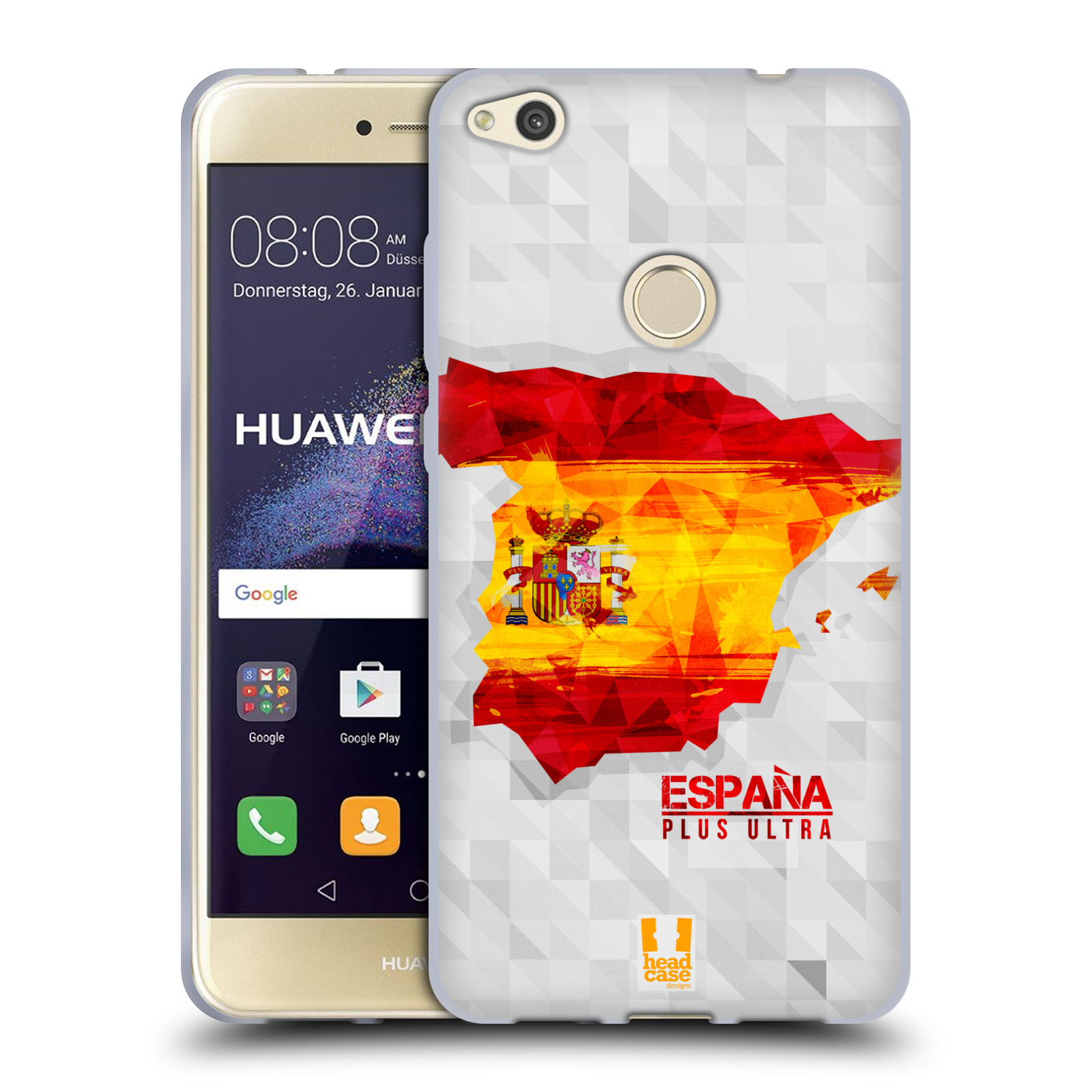 Silikonové pouzdro na mobil Huawei P9 Lite (2017) HEAD CASE GEOMAPA ŠPANĚLSKO (Silikonový kryt či obal na mobilní telefon Huawei P9 Lite 2017)