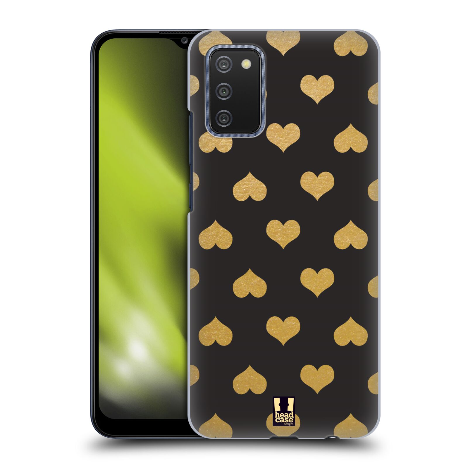 Plastové pouzdro na mobil Samsung Galaxy A02s - Head Case - ZLATÁ SRDÍČKA