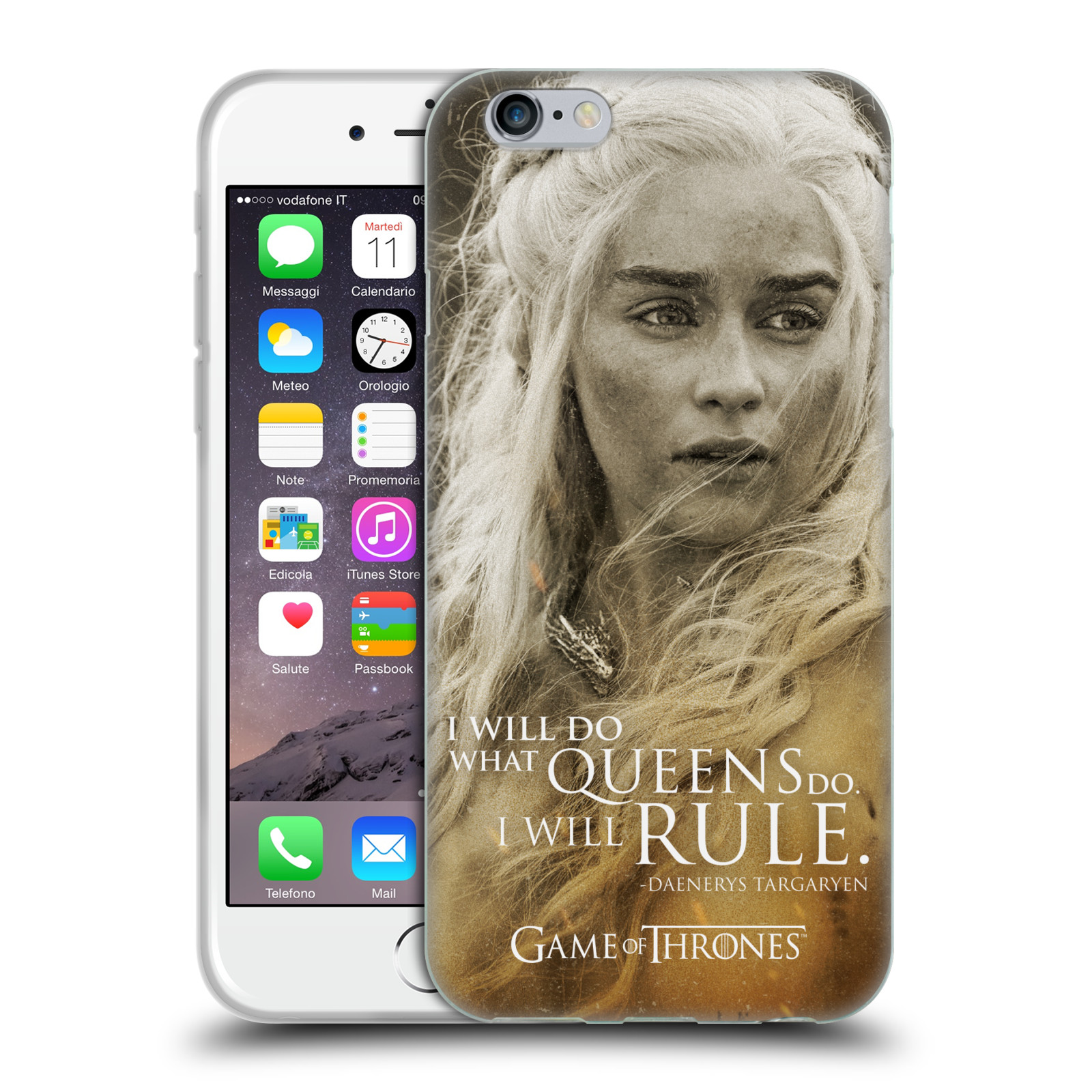 Silikonové pouzdro na mobil Apple iPhone 6 HEAD CASE Hra o trůny - Daenerys Targaryen (Silikonový kryt či obal na mobilní telefon s licencovaným motivem Hra o trůny - Game Of Thrones pro Apple iPhone 6)