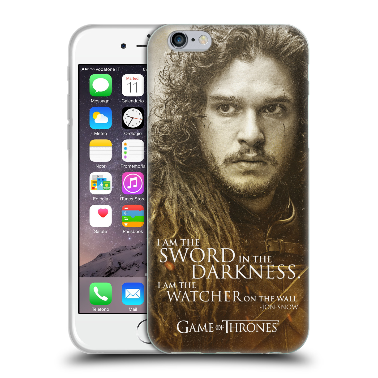 Silikonové pouzdro na mobil Apple iPhone 6 HEAD CASE Hra o trůny - Jon Snow (Silikonový kryt či obal na mobilní telefon s licencovaným motivem Hra o trůny - Game Of Thrones pro Apple iPhone 6)