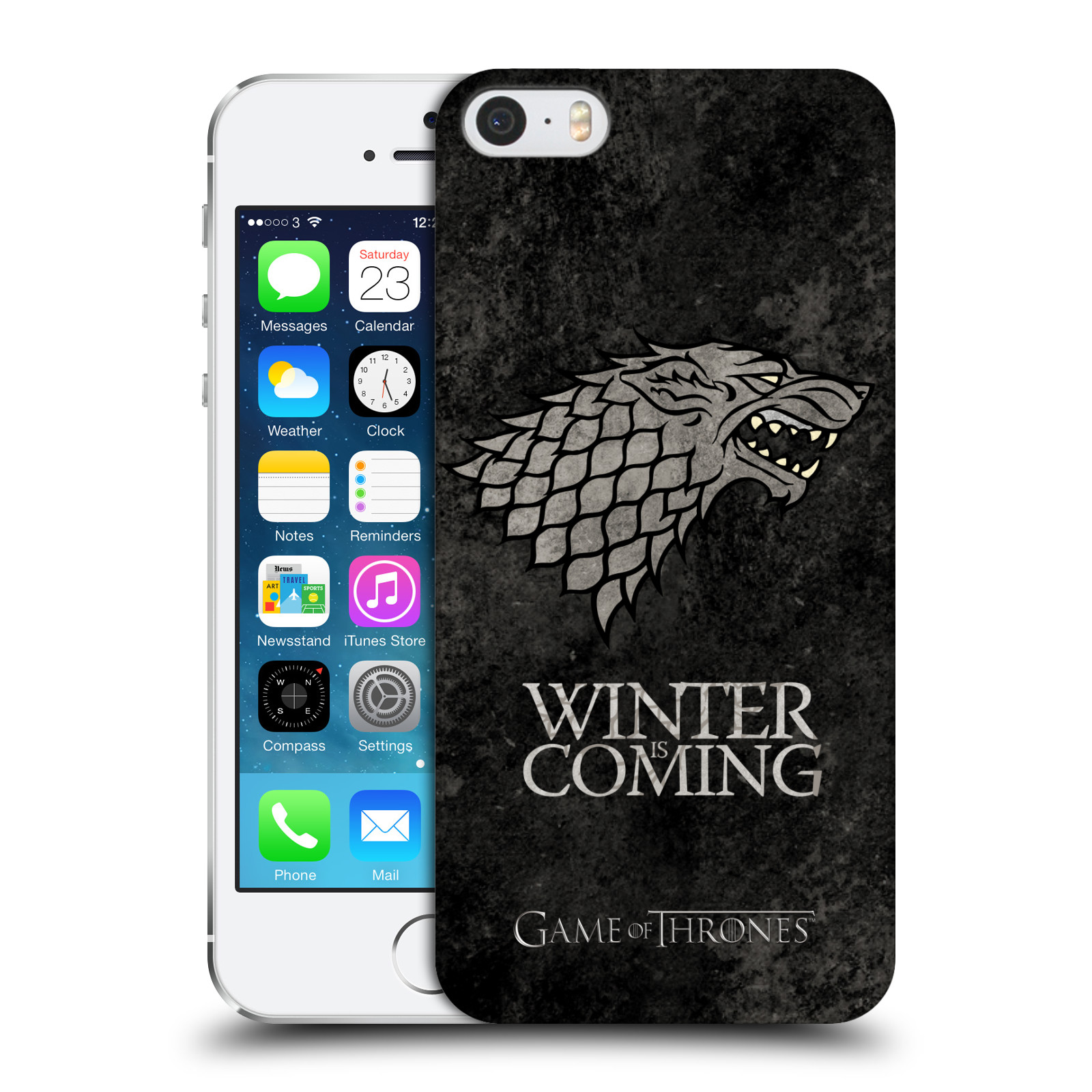Plastové pouzdro na mobil Apple iPhone SE, 5 a 5S HEAD CASE Hra o trůny - Stark - Winter is coming (Kryt či obal na mobilní telefon s licencovaným motivem Hra o trůny / Game Of Thrones pro Apple iPhone SE, 5 a 5S)