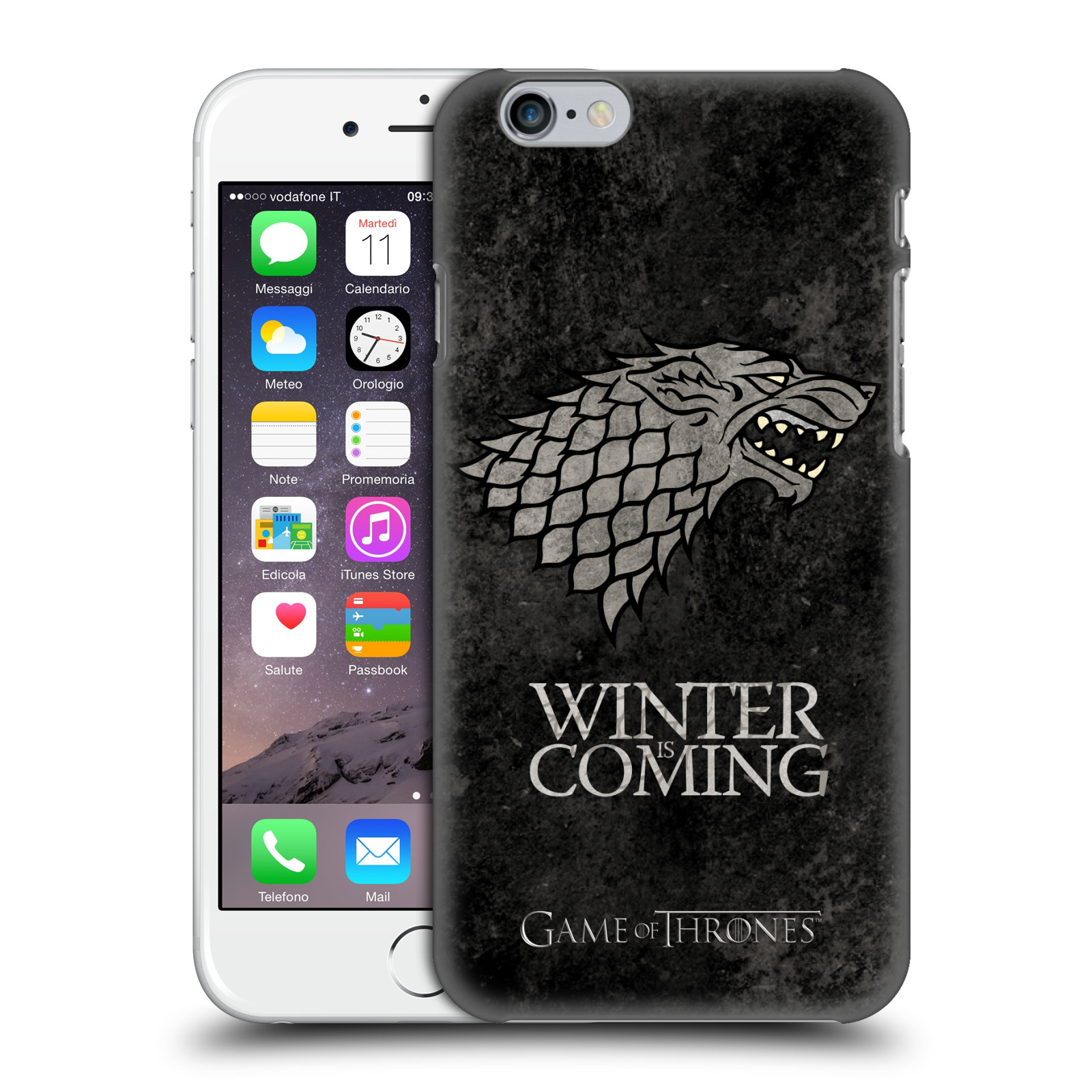 Plastové pouzdro na mobil Apple iPhone 6 HEAD CASE Hra o trůny - Stark - Winter is coming (Kryt či obal na mobilní telefon s licencovaným motivem Hra o trůny / Game Of Thrones pro Apple iPhone 6)