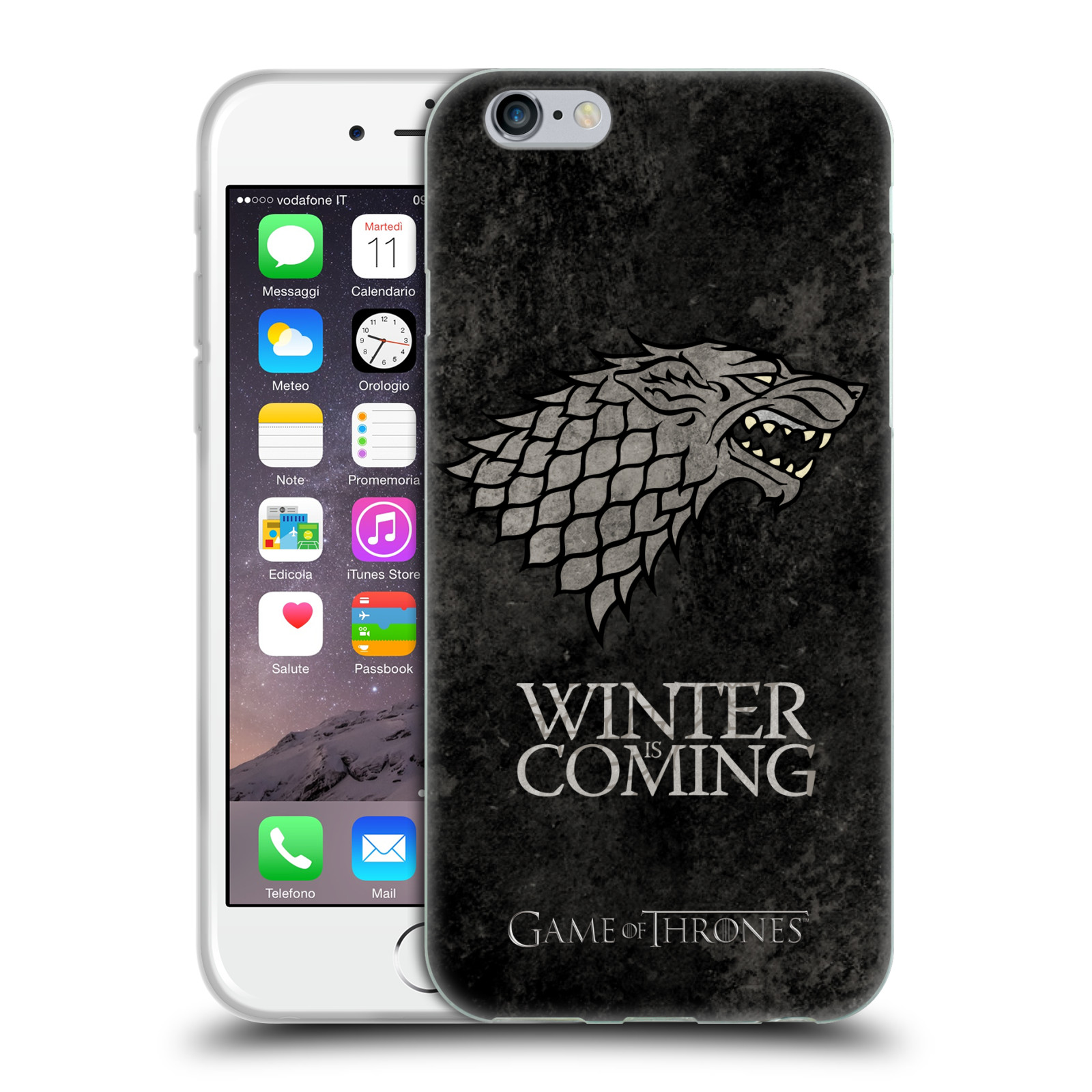 Silikonové pouzdro na mobil Apple iPhone 6 HEAD CASE Hra o trůny - Stark - Winter is coming (Silikonový kryt či obal na mobilní telefon s licencovaným motivem Hra o trůny / Game Of Thrones pro Apple iPhone 6)