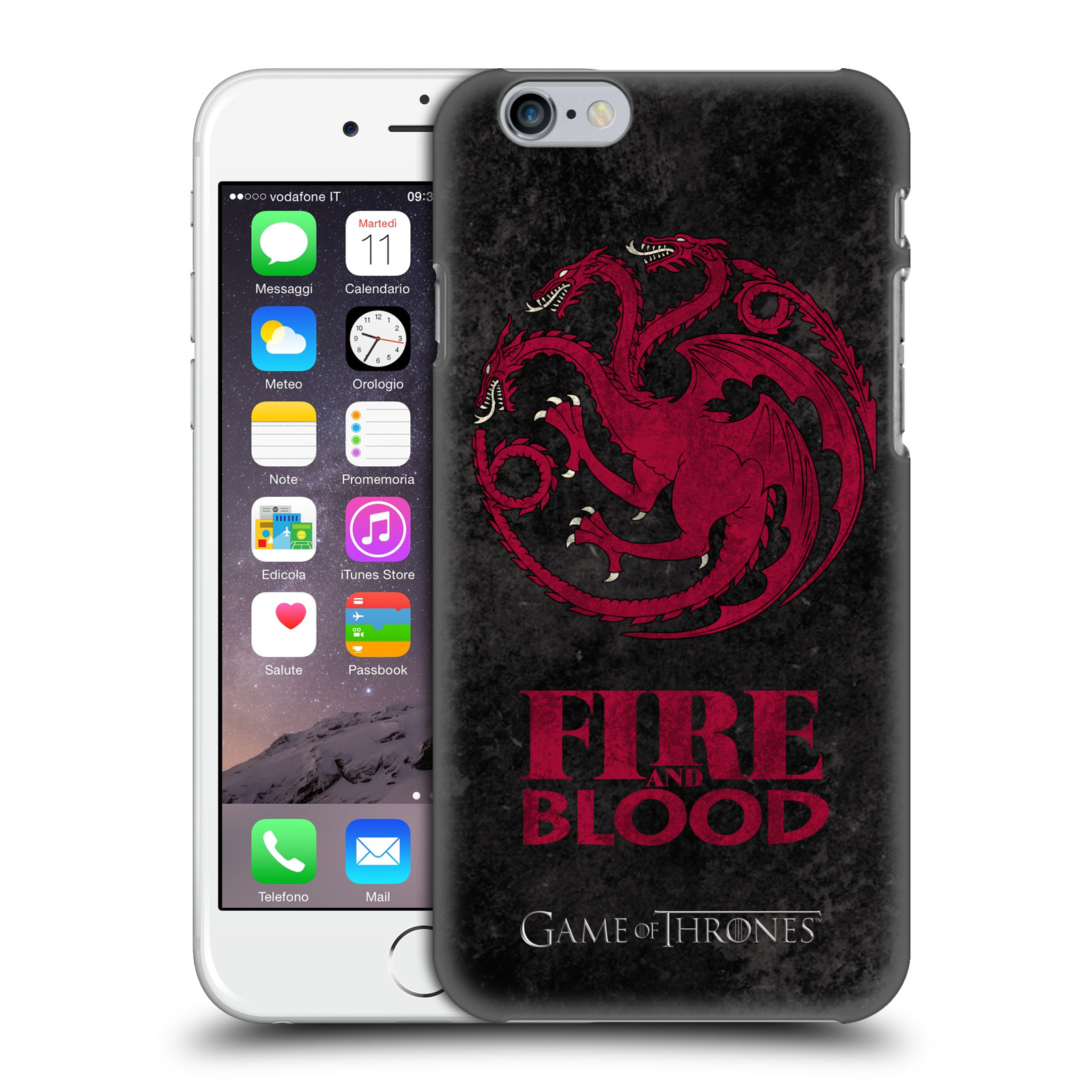 Plastové pouzdro na mobil Apple iPhone 6 HEAD CASE Hra o trůny - Sigils Targaryen - Fire and Blood (Plastový kryt či obal na mobilní telefon s licencovaným motivem Hra o trůny - Game Of Thrones pro Apple iPhone 6)