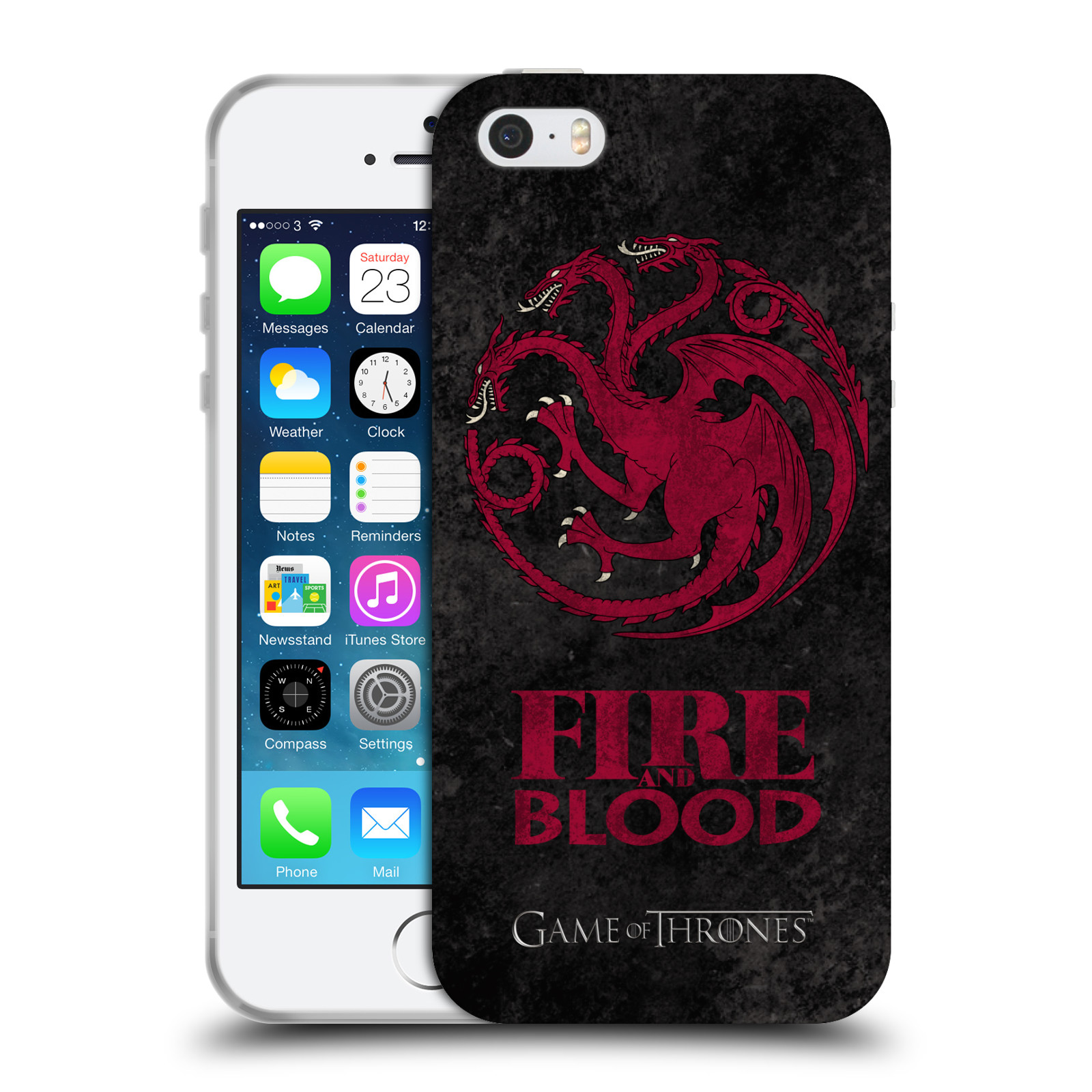 Silikonové pouzdro na mobil Apple iPhone 5, 5S, SE - Head Case - Hra o trůny - Sigils Targaryen - Fire and Blood (Silikonový kryt, obal, pouzdro na mobilní telefon Apple iPhone SE, 5S a 5 s motivem Hra o trůny - Sigils Targaryen - Fire and Blood)