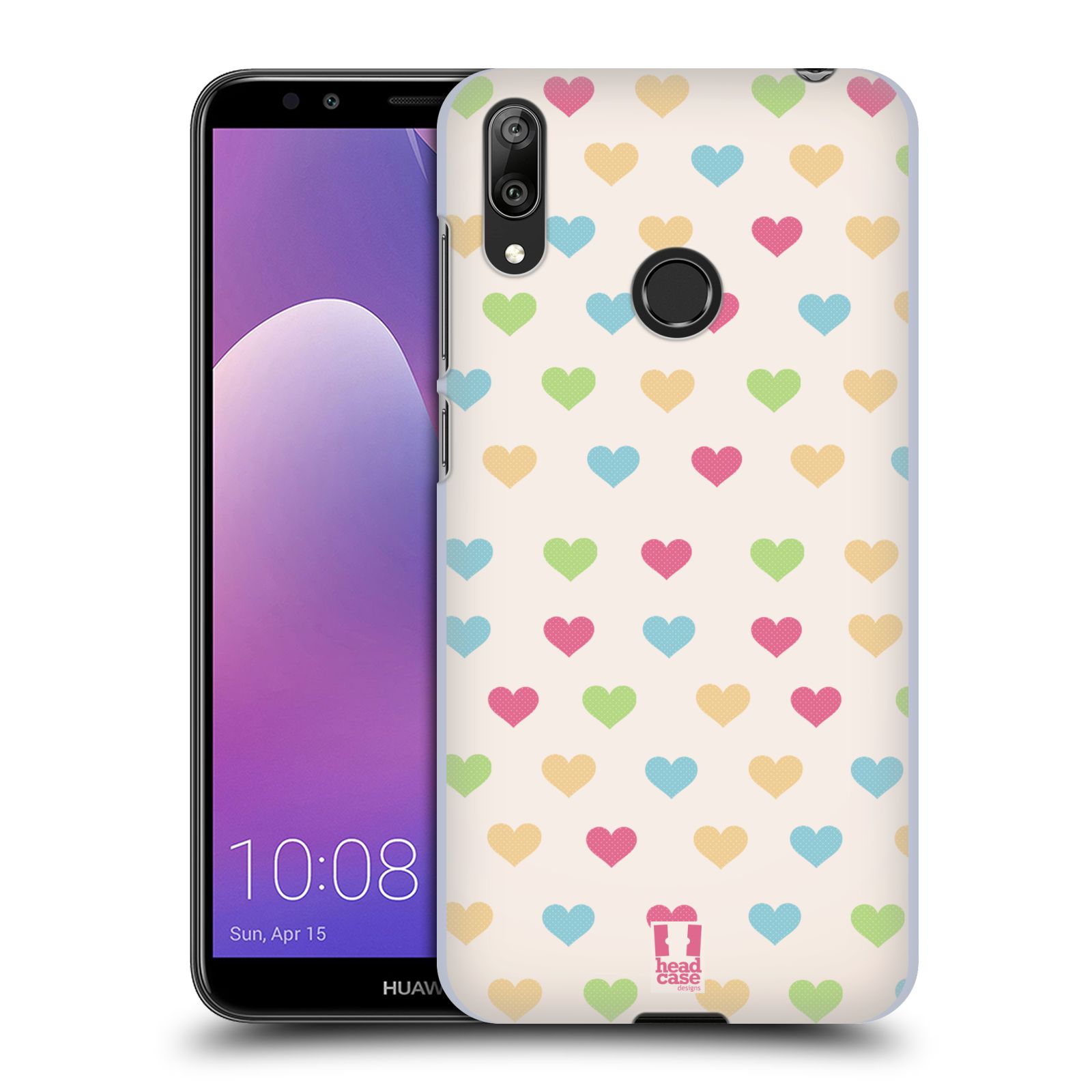 Plastové pouzdro na mobil Huawei Y7 (2019) - Head Case - SRDÍČKA BAREVNÁ