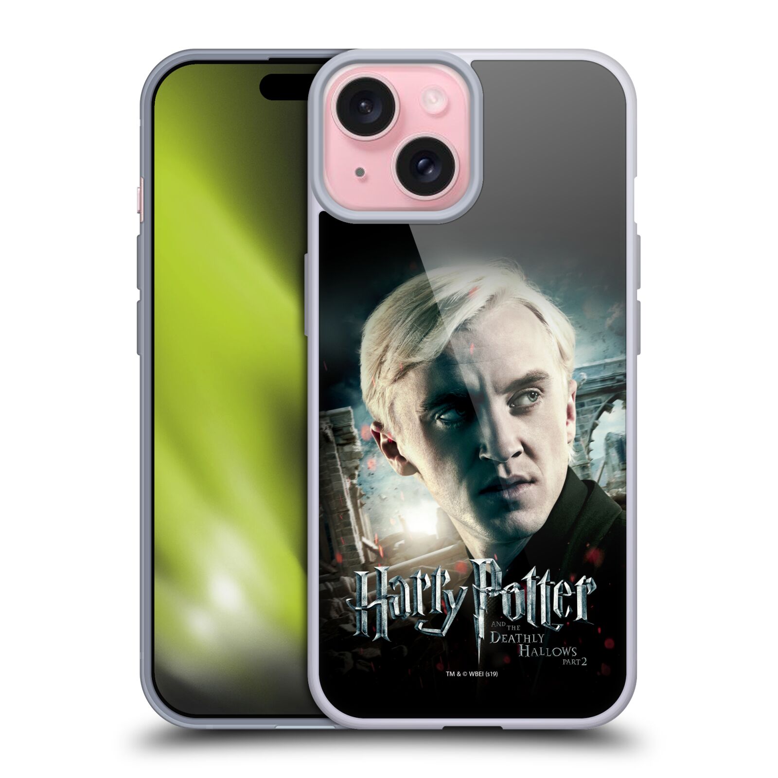 Silikonové lesklé pouzdro na mobil Apple iPhone 15 - Harry Potter a Relikvie smrti - Draco Malfoy (Silikonový lesklý kryt, obal, pouzdro na mobilní telefon Apple iPhone 15 s licencovaným motivem Harry Potter a Relikvie smrti - Draco Malfoy)