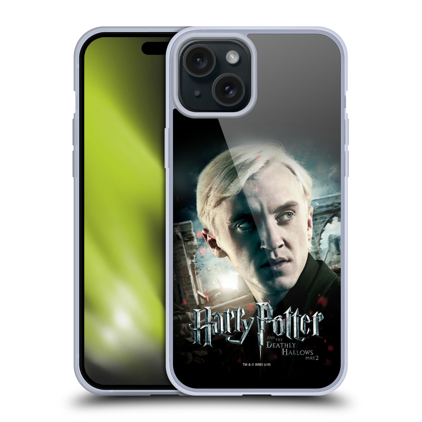 Silikonové lesklé pouzdro na mobil Apple iPhone 15 Plus - Harry Potter a Relikvie smrti - Draco Malfoy (Silikonový lesklý kryt, obal, pouzdro na mobilní telefon Apple iPhone 15 Plus s licencovaným motivem Harry Potter a Relikvie smrti - Draco Malfoy)