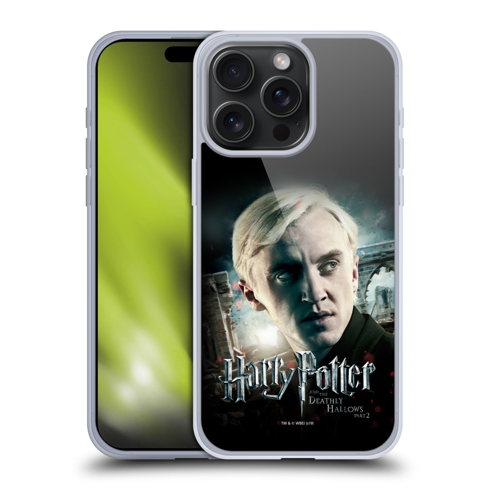 Silikonové lesklé pouzdro na mobil Apple iPhone 15 Pro Max - Harry Potter a Relikvie smrti - Draco Malfoy (Silikonový lesklý kryt, obal, pouzdro na mobilní telefon Apple iPhone 15 Pro Max s licencovaným motivem Harry Potter a Relikvie smrti - Draco Malfoy