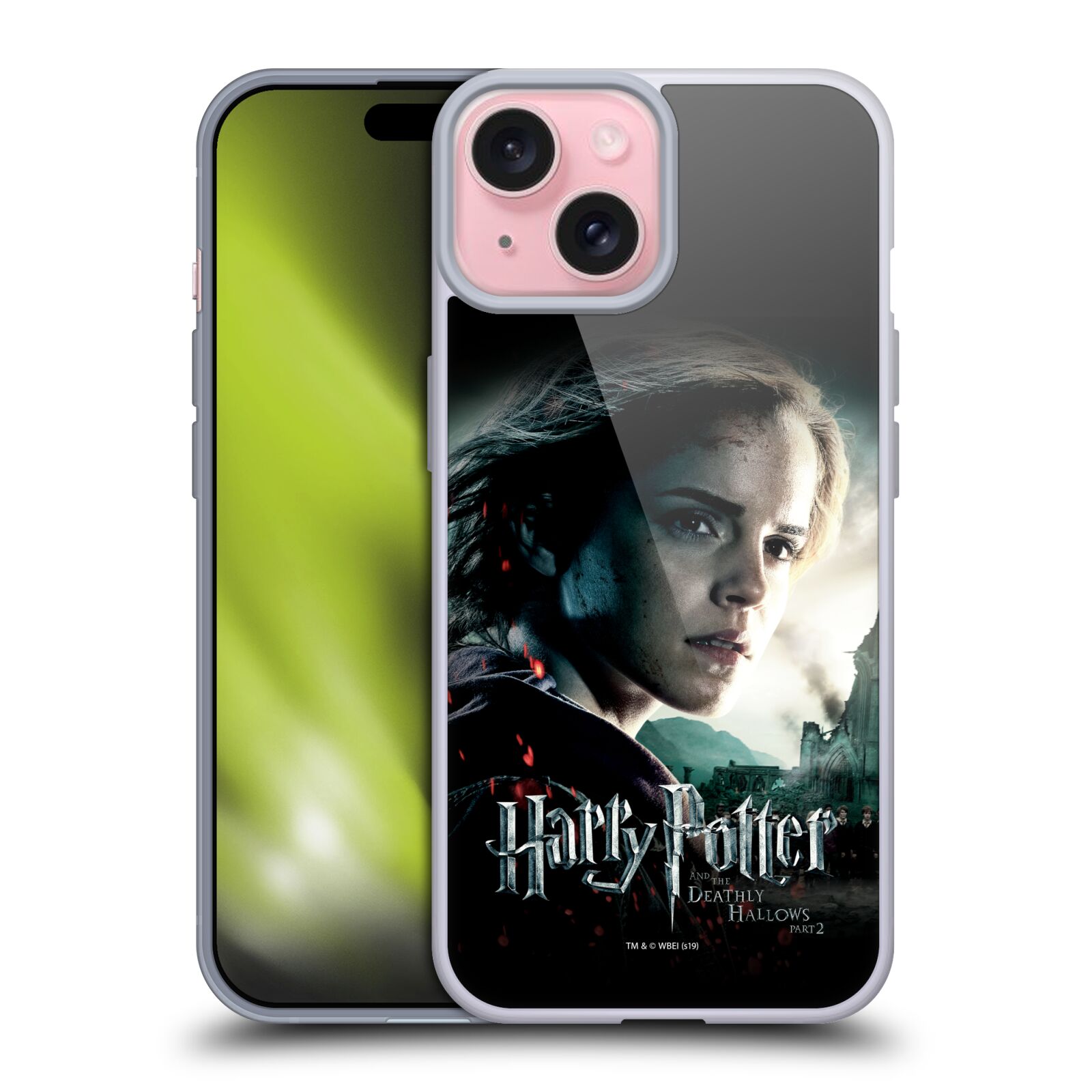 Silikonové lesklé pouzdro na mobil Apple iPhone 15 - Harry Potter a Relikvie smrti - Hermiona (Silikonový lesklý kryt, obal, pouzdro na mobilní telefon Apple iPhone 15 s licencovaným motivem Harry Potter a Relikvie smrti - Hermiona)