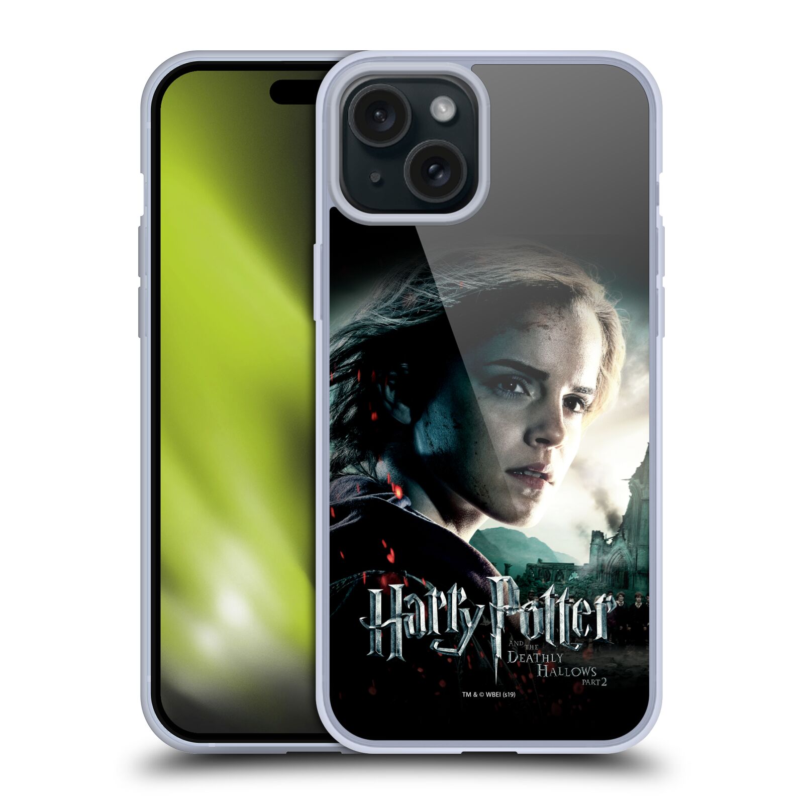 Silikonové lesklé pouzdro na mobil Apple iPhone 15 Plus - Harry Potter a Relikvie smrti - Hermiona (Silikonový lesklý kryt, obal, pouzdro na mobilní telefon Apple iPhone 15 Plus s licencovaným motivem Harry Potter a Relikvie smrti - Hermiona)