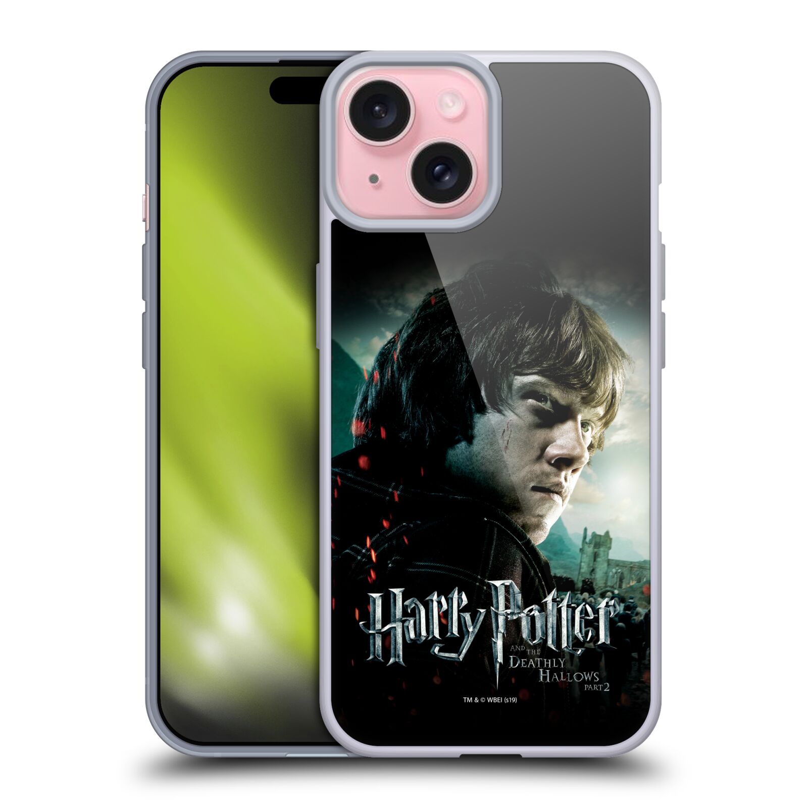 Silikonové lesklé pouzdro na mobil Apple iPhone 15 - Harry Potter a Relikvie smrti - Ron Weasley (Silikonový lesklý kryt, obal, pouzdro na mobilní telefon Apple iPhone 15 s licencovaným motivem Harry Potter a Relikvie smrti - Ron Weasley)