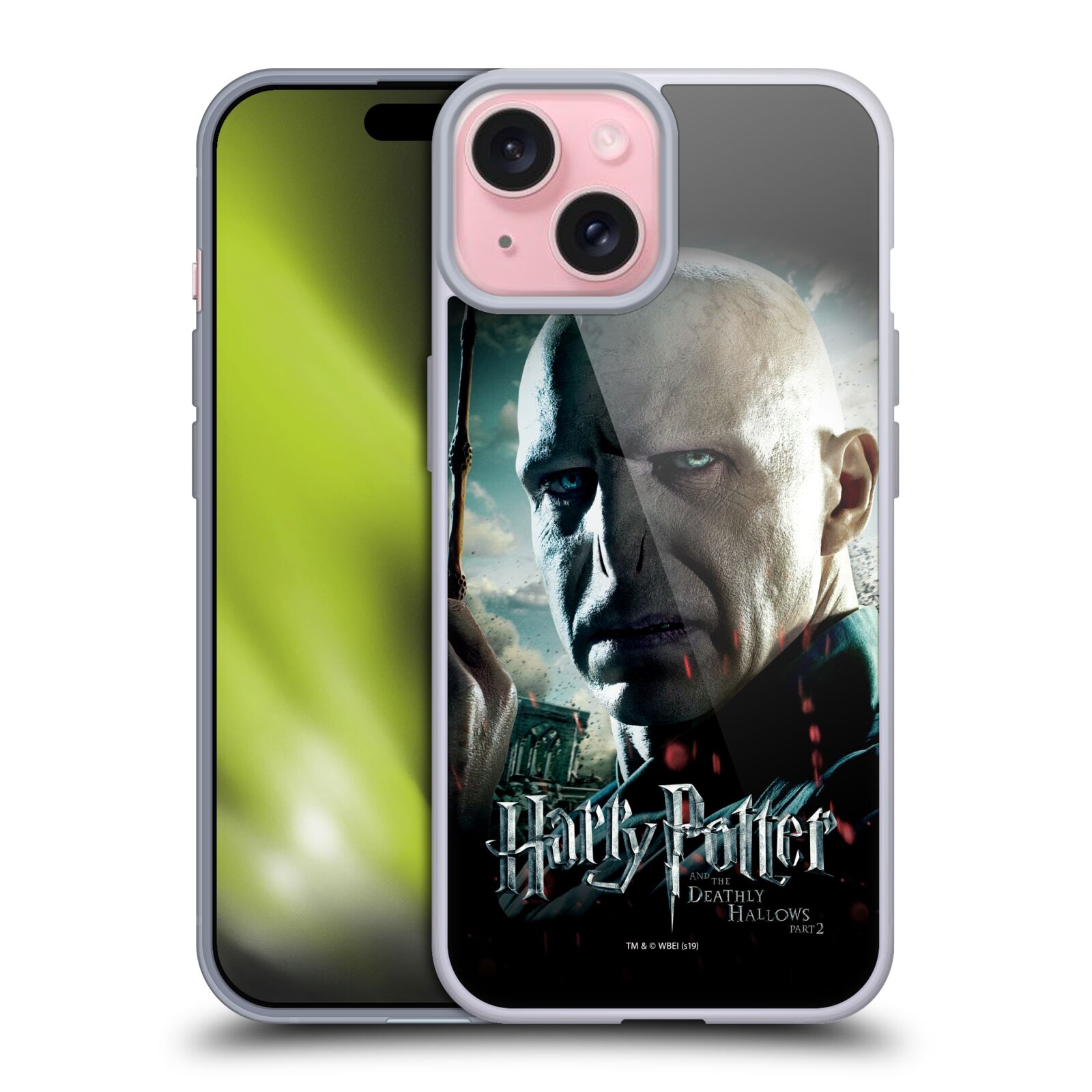 Silikonové lesklé pouzdro na mobil Apple iPhone 15 - Harry Potter a Relikvie smrti - Lord Voldemort (Silikonový lesklý kryt, obal, pouzdro na mobilní telefon Apple iPhone 15 s licencovaným motivem Harry Potter a Relikvie smrti - Lord Voldemort)