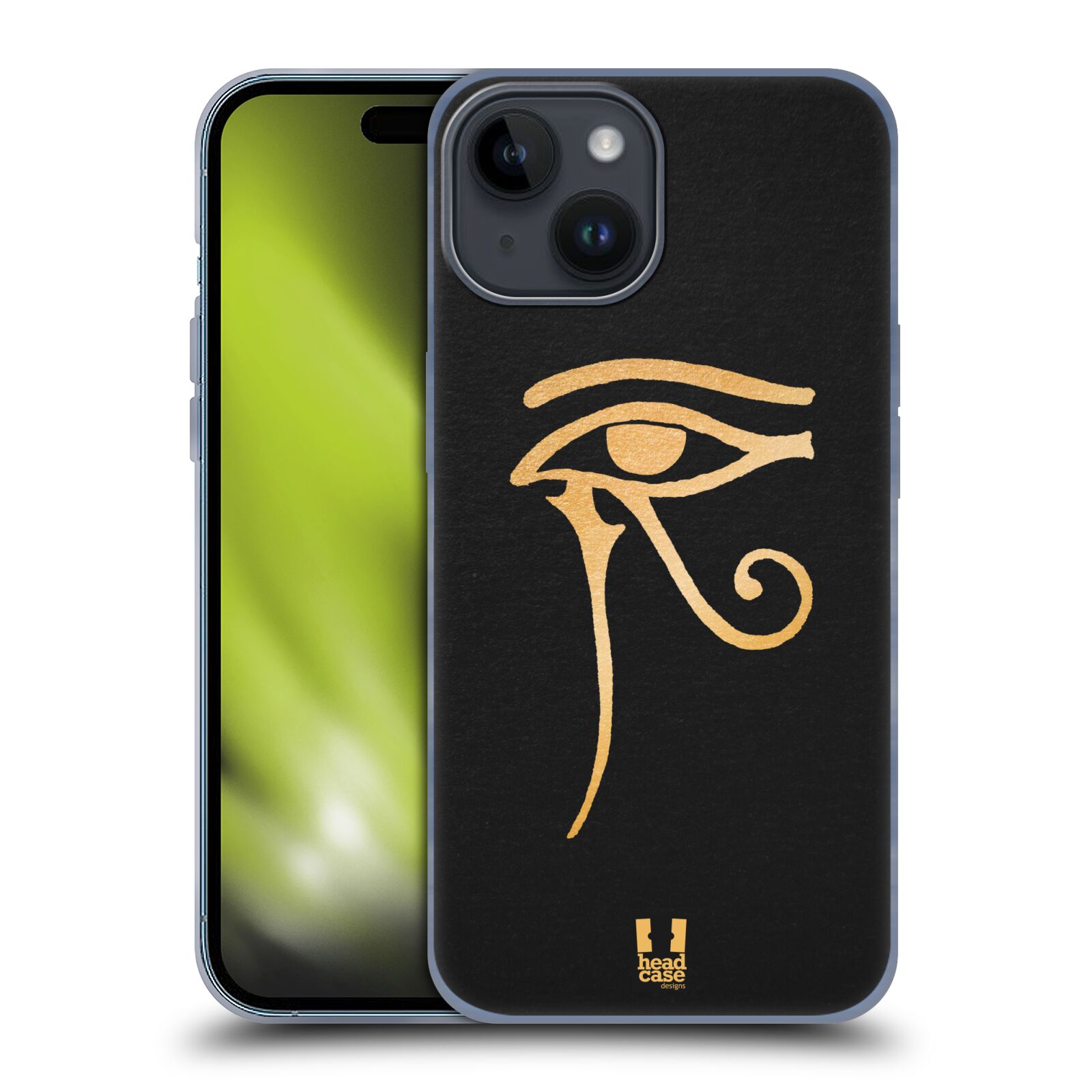 Silikonové lesklé pouzdro na mobil Apple iPhone 15 - Head Case - EGYPT OKO BOHA RA (Silikonový lesklý kryt, obal, pouzdro na mobilní telefon Apple iPhone 15 s motivem EGYPT OKO BOHA RA)