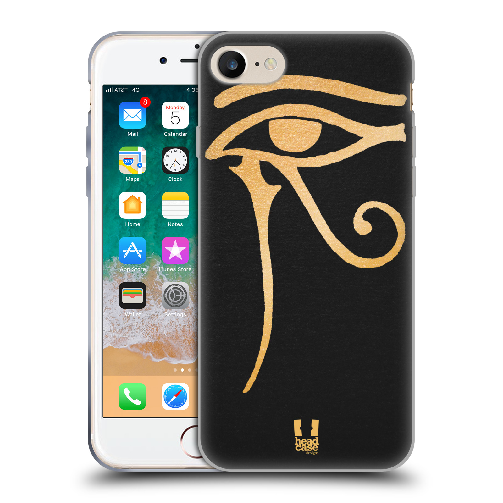 Silikonové pouzdro na mobil Apple iPhone 8 - Head Case - EGYPT OKO BOHA RA (Silikonový kryt či obal na mobilní telefon Apple iPhone 8 s motivem EGYPT OKO BOHA RA)