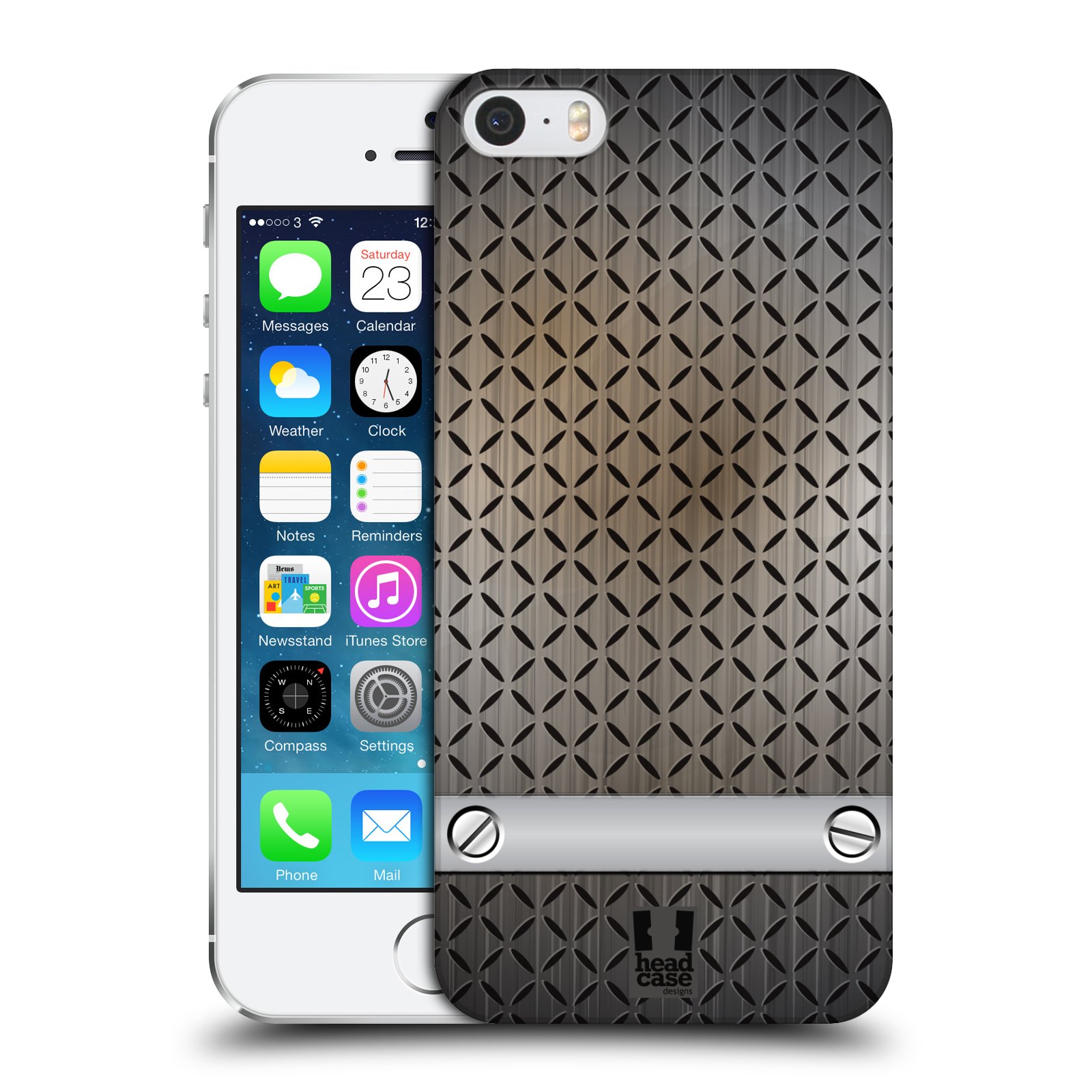 Plastové pouzdro na mobil Apple iPhone SE, 5 a 5S HEAD CASE INDUSTRIAL STEEL - výprodej