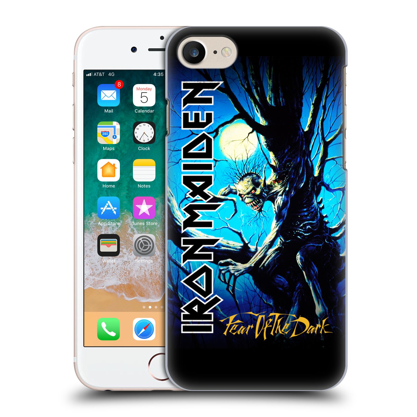Plastové pouzdro na mobil Apple iPhone 7 HEAD CASE - Iron Maiden - Fear Of The Dark (Plastový kryt či obal na mobilní telefon s licencovaným motivem Iron Maiden Apple iPhone 7)