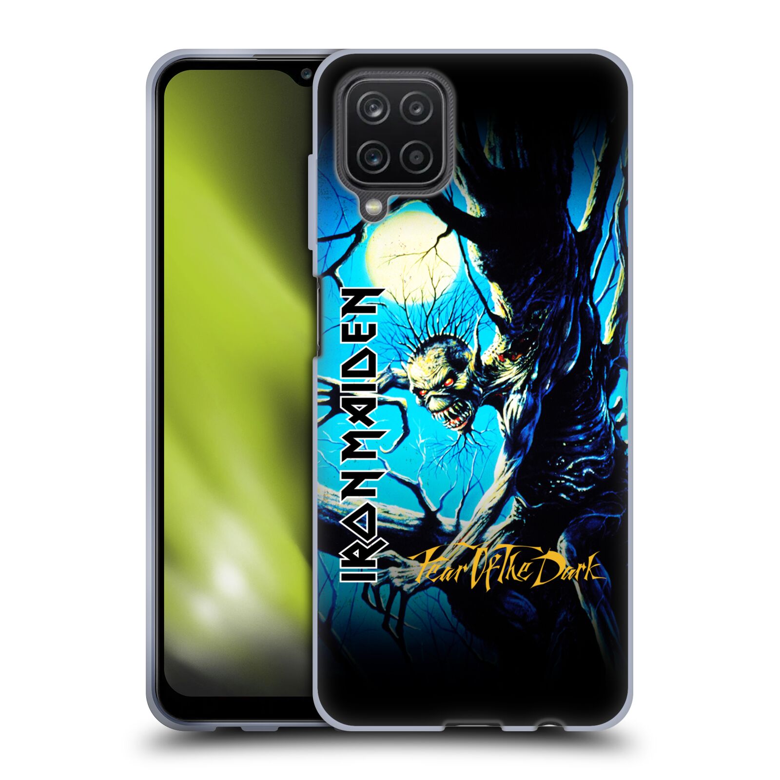 Silikonové pouzdro na mobil Samsung Galaxy A12 - Head Case - Iron Maiden - Fear Of The Dark (Silikonový kryt, obal, pouzdro na mobilní telefon Samsung Galaxy A12 s motivem Iron Maiden - Fear Of The Dark)