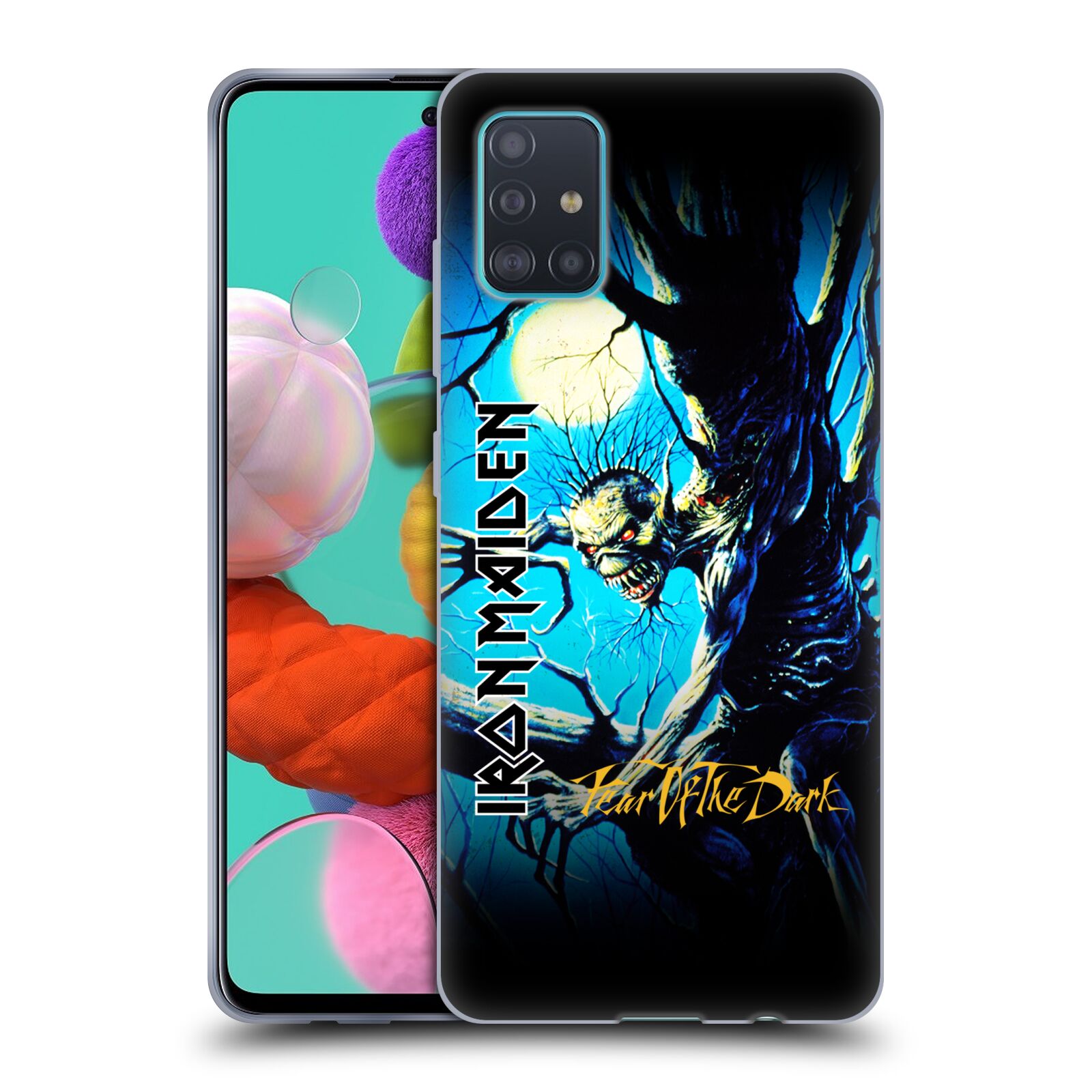 Silikonové pouzdro na mobil Samsung Galaxy A51 - Head Case - Iron Maiden - Fear Of The Dark (Silikonový kryt, obal, pouzdro na mobilní telefon Samsung Galaxy A51 A515F Dual SIM s motivem Iron Maiden - Fear Of The Dark)